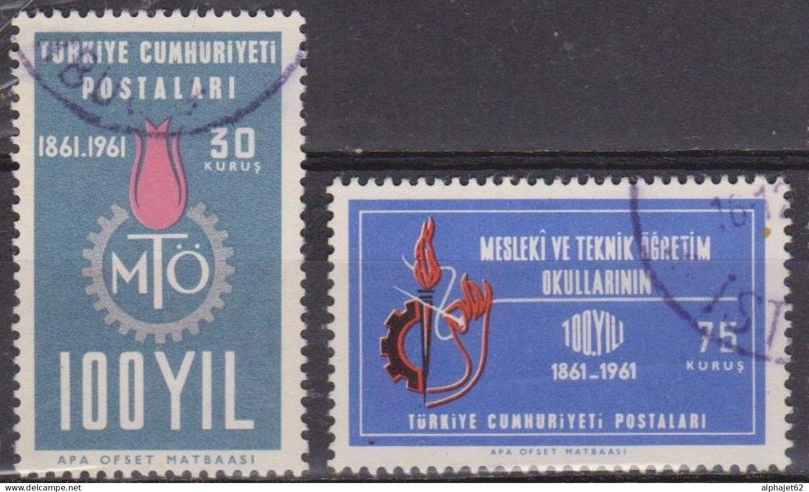 Enseignement - TURQUIE - Ecole Professionnelle Et Technique - N° 1607-1608 - 1961 - Used Stamps