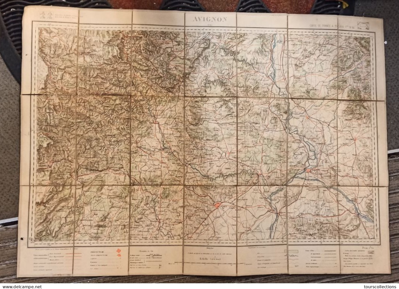 CARTE TOPOGRAPHIQUE 1/200 000 ° Du Début 20° Siècle REGION AVIGNON - Ganges - Villefort - Ales - Bollène - Nîmes  Florac - Topographische Karten