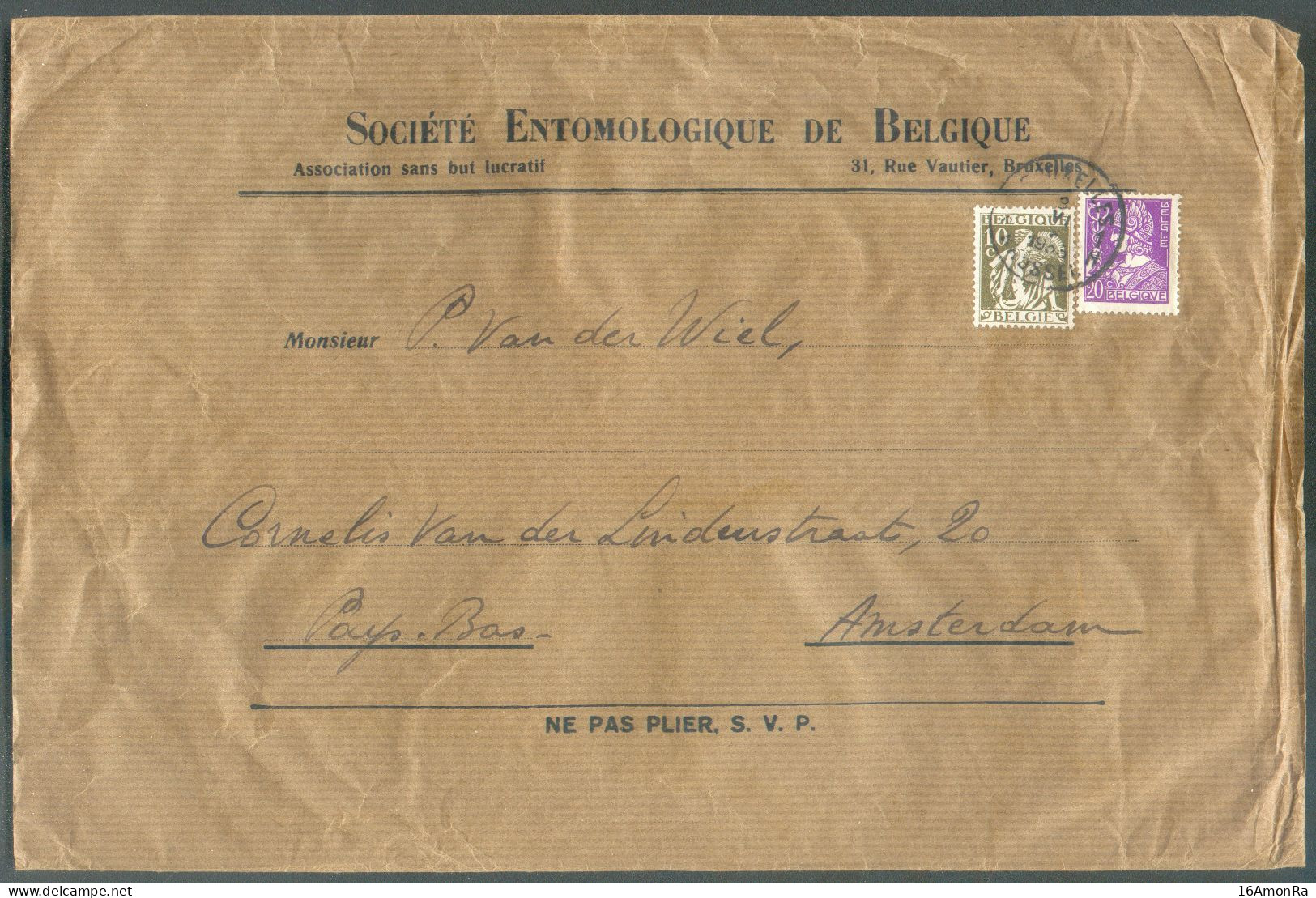 Affranchissement CERES Et MERCURE  à 30centimes   Obl. Sc BRUXELLES  1 Sur Lettre Du 3-VII-1933 Vers Amsterdam - 21826 - 1932 Ceres Y Mercurio