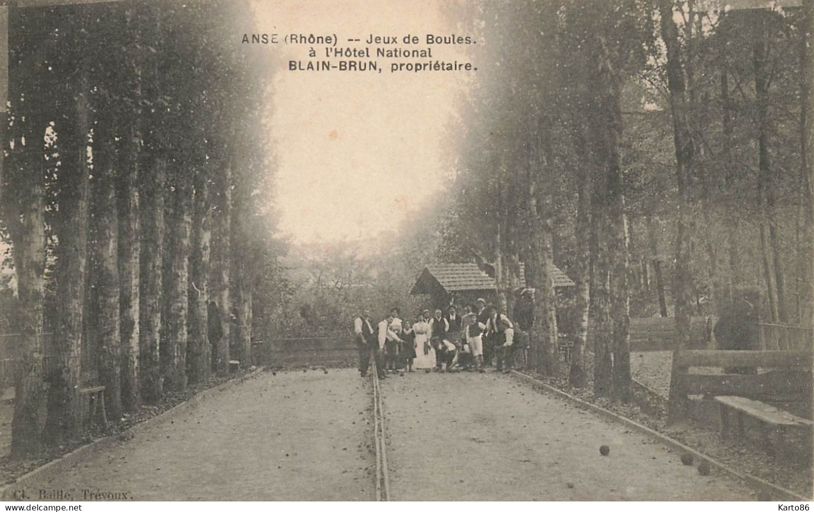 Anse * RARE CPA * Jeux De Boules à L'Hôtel National BLAIN BRUN Propriétaire * Boulodrome Bouliste Jeu Boule Pétanque - Anse