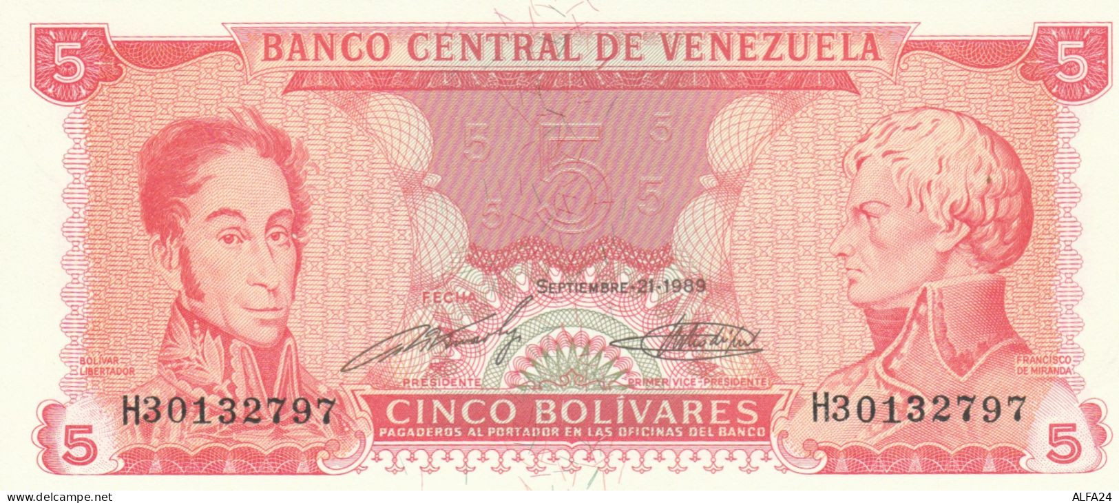 BANCONOTA VENEZUELA 5 UNC (RY2720 - Venezuela