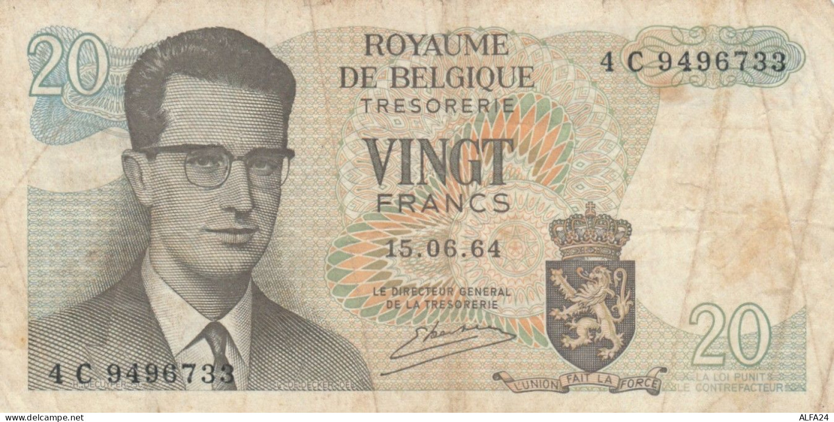 BANCONOTA BELGIO 20 VF (RY2673 - Sonstige & Ohne Zuordnung