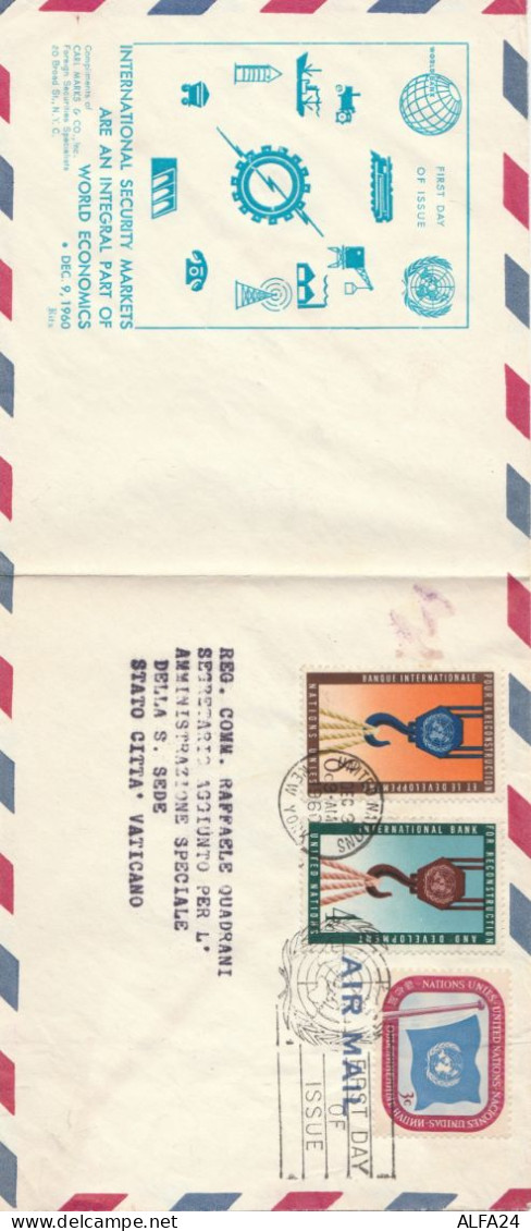 LETTERA 1960 DA NAZIONI UNITE A VATICANO (RY2589 - Storia Postale