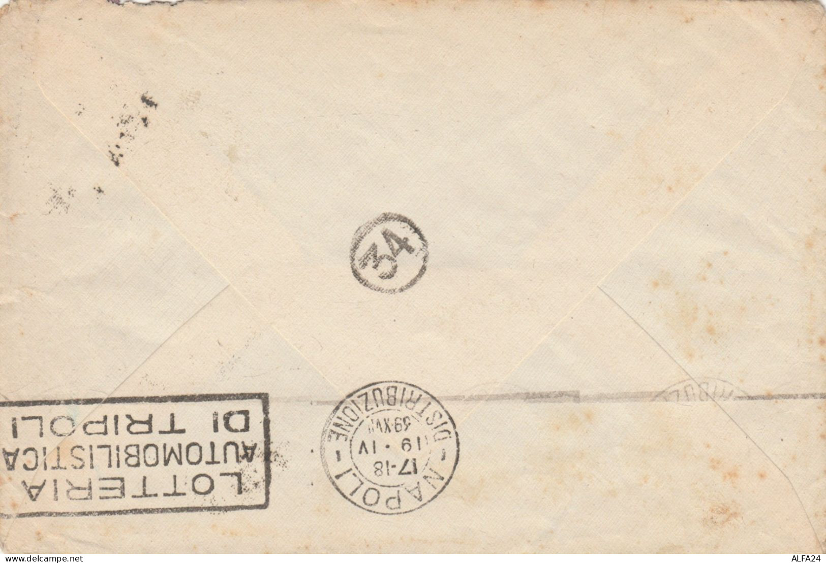 LETTERA 1939 C.50 LIBIA + C.50 CIRENAICA  TIMBRO BENGASI NAPOLI (RY2483 - Libye