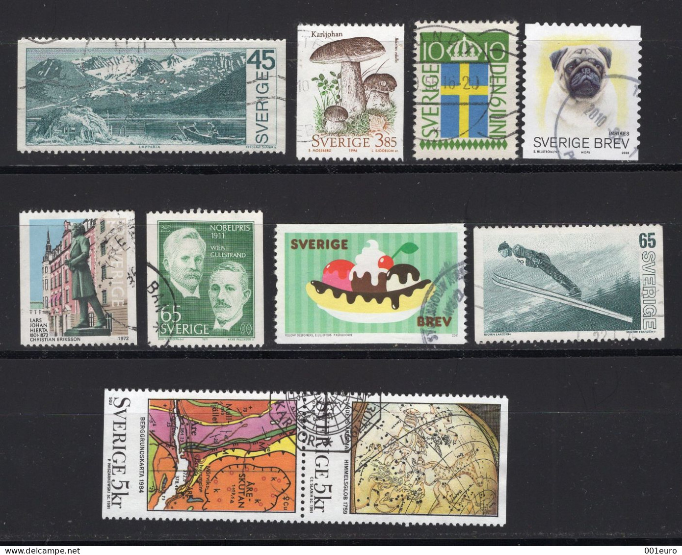 SWEDEN  : 10 Used Stamps - Registered Shipping! - Gebruikt