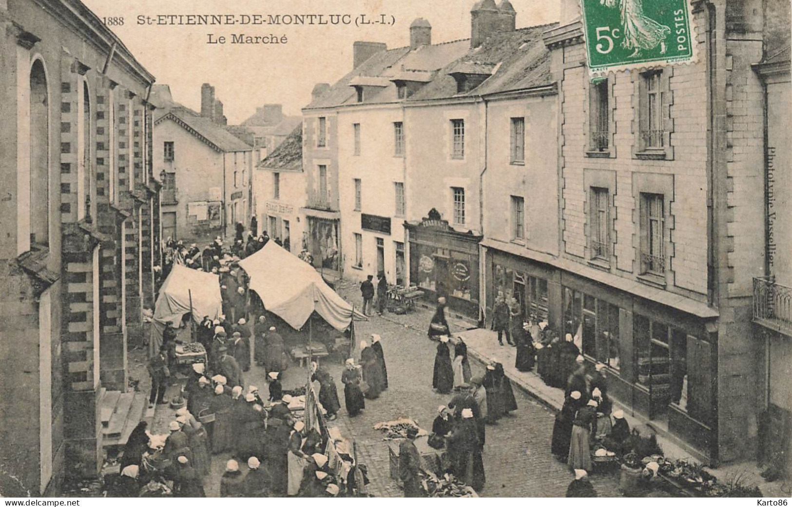 St étienne De Montluc * 1909 * Le Marché * Commerces Magasins Market * Villageois - Saint Etienne De Montluc