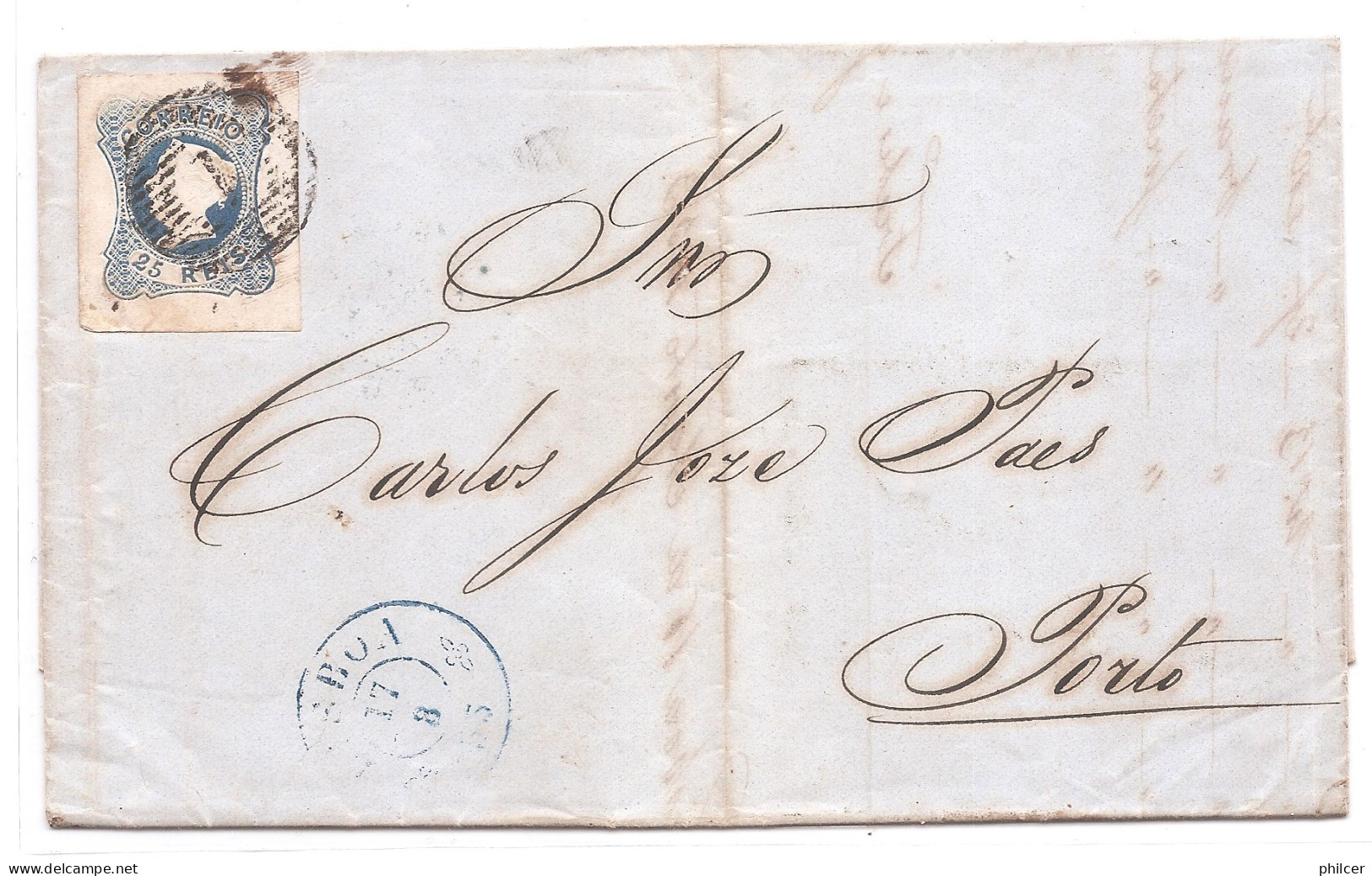 Portugal, 1855, # 2, Lisboa-Porto - Lettres & Documents