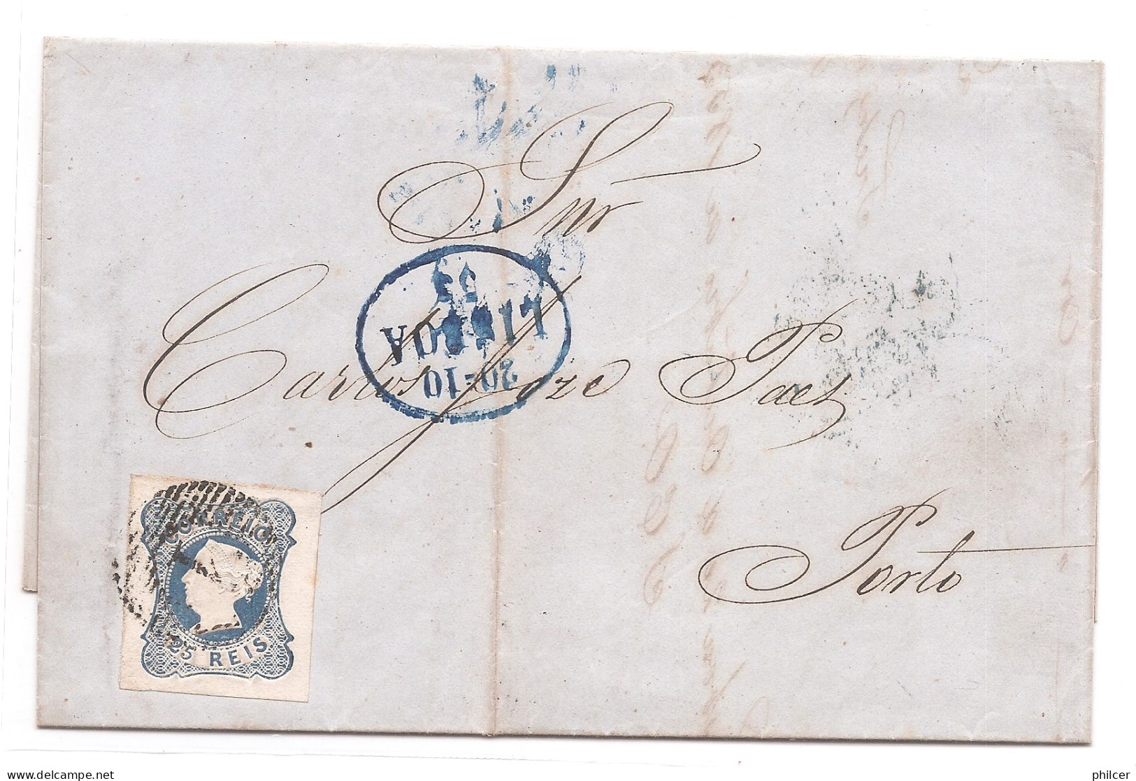 Portugal, 1853, # 2, Lisboa-Porto - Covers & Documents