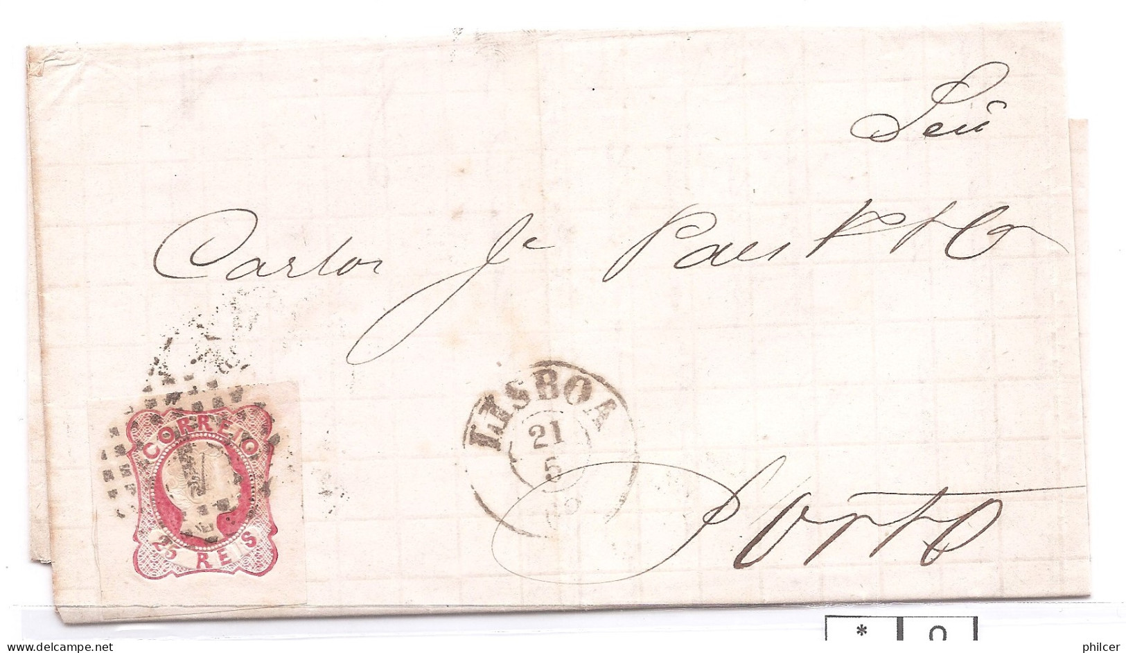 Portugal, 1862, # 13, Lisboa-Porto - Cartas & Documentos