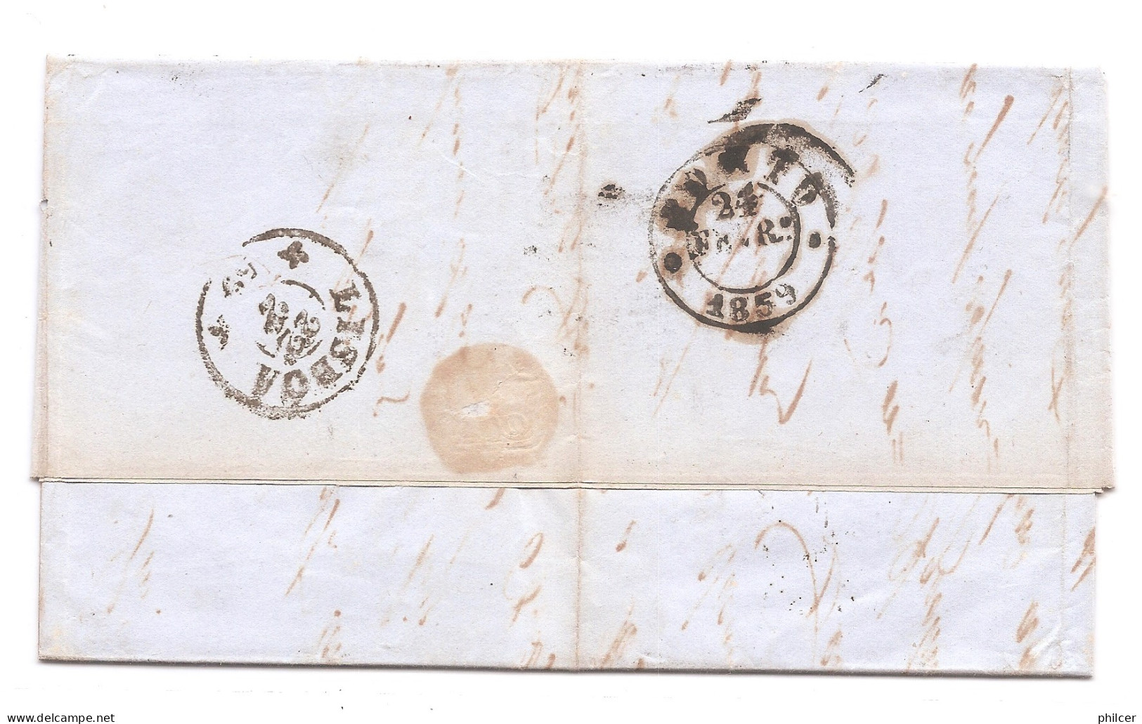 Portugal, 1859, # 13, Lisboa-Porto - Covers & Documents