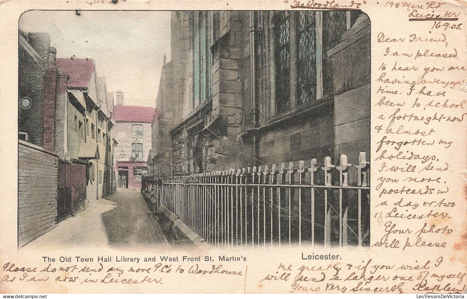 ROYAUME UNI - Angleterre - Leicester - The Old Town Hall Library Ans West Front St Martin's - Carte Postale Ancienne - Leicester