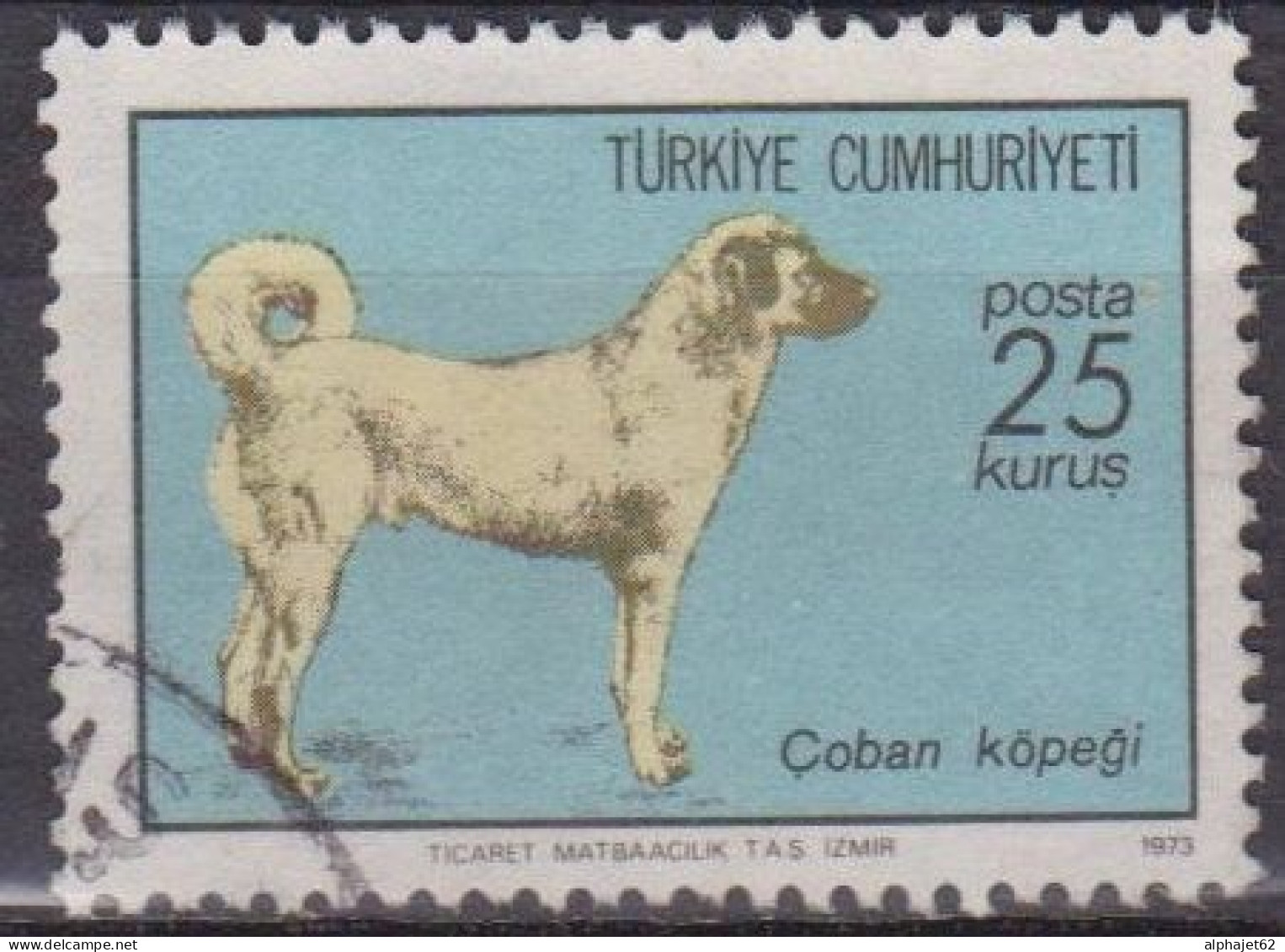 Chien Berger De Sivas - TURQUIE - Protection Des Animaux - N° 2067 - 1973 - Gebruikt