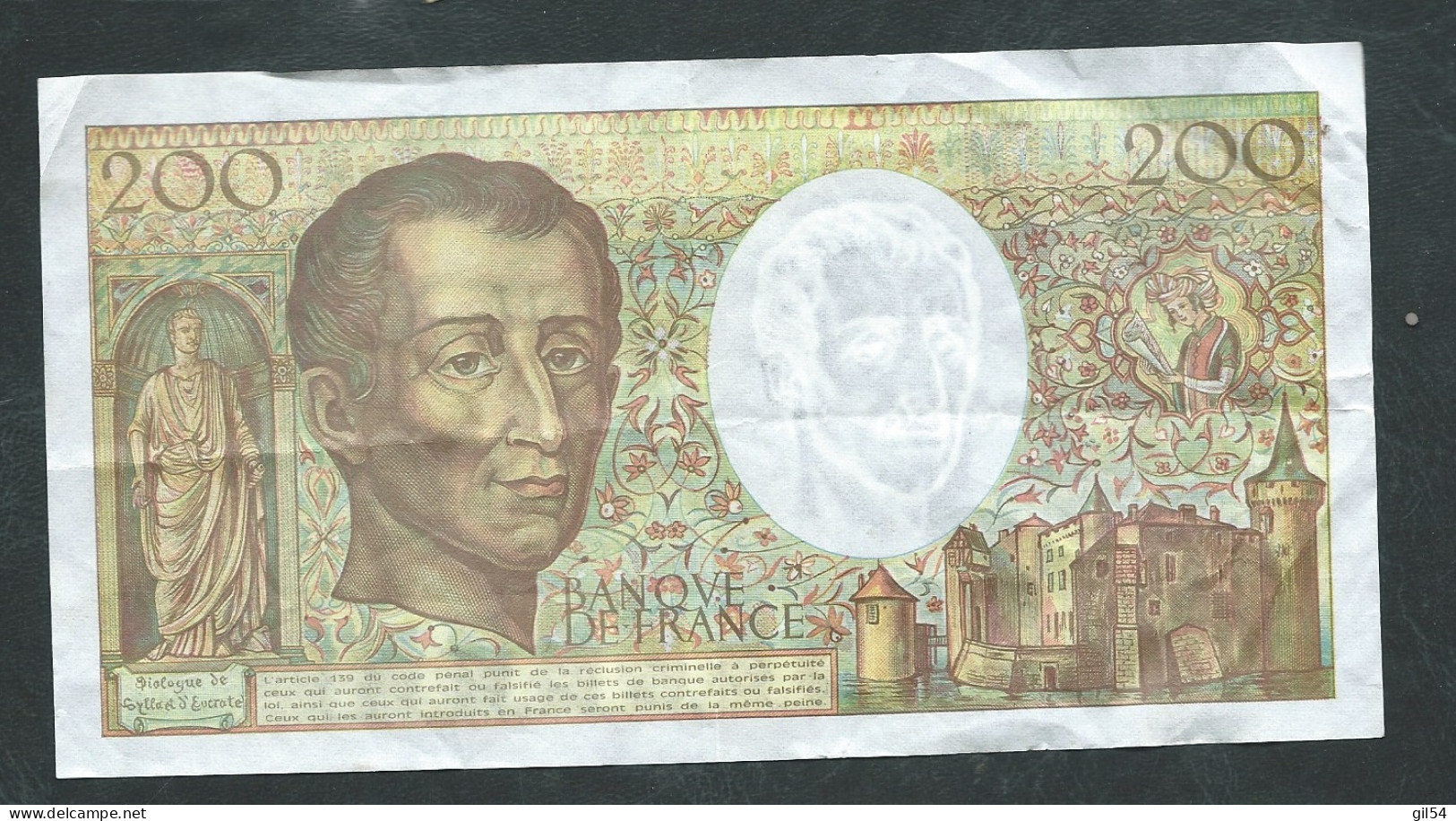 France  - 1 Billet De 200 Francs Montesquieu / 1992  - 963699 B.144 - Laura 13501 - 200 F 1981-1994 ''Montesquieu''