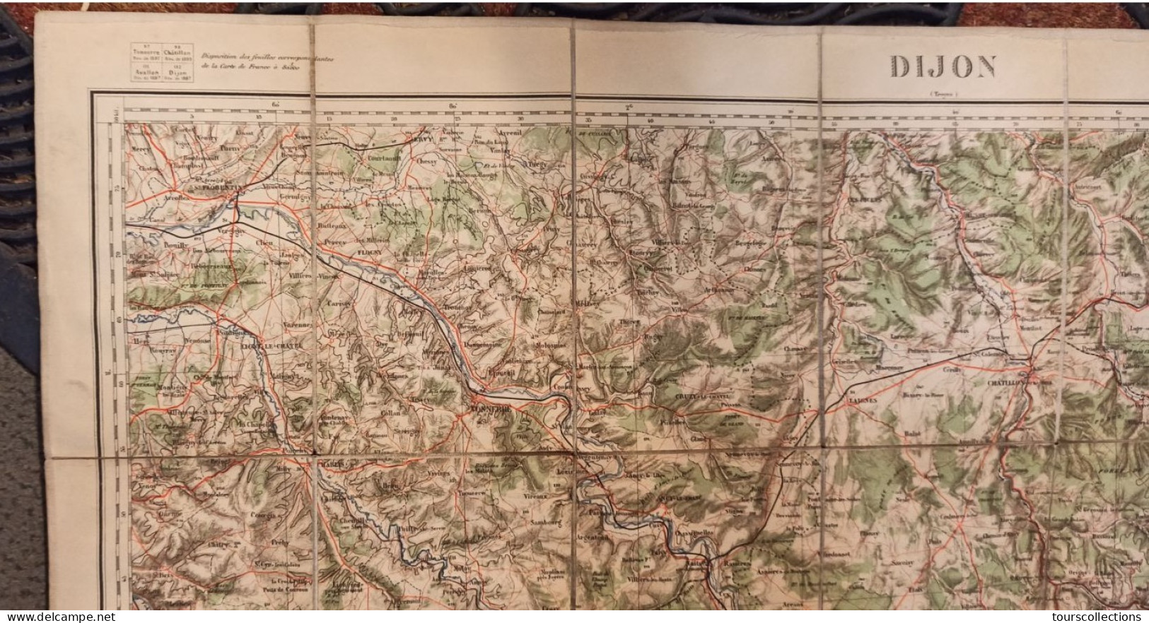 CARTE TOPOGRAPHIQUE 1/200 000 ° Du Début 20° Siècle REGION DIJON - FLORENTIN - VEZELAY - CHATILLON - AVALLON - MONTBARD - Topographische Kaarten