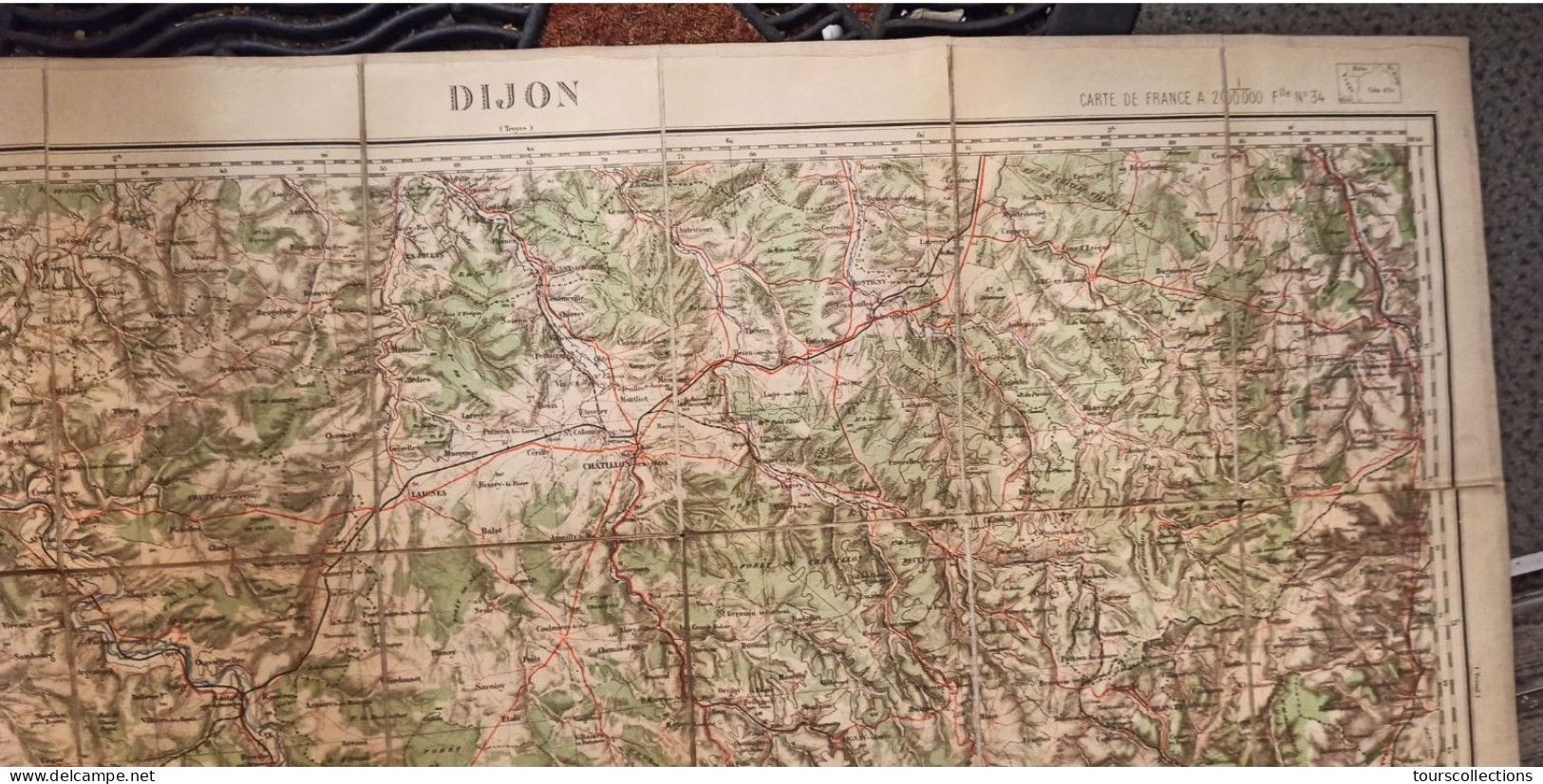 CARTE TOPOGRAPHIQUE 1/200 000 ° Du Début 20° Siècle REGION DIJON - FLORENTIN - VEZELAY - CHATILLON - AVALLON - MONTBARD - Cartes Topographiques