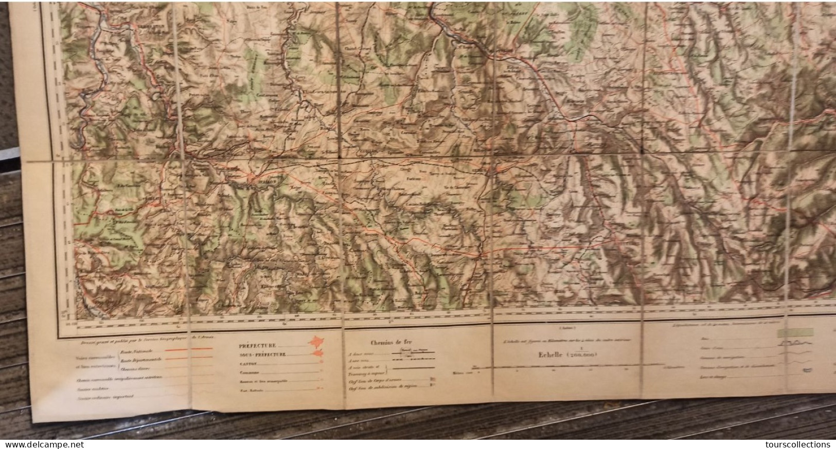 CARTE TOPOGRAPHIQUE 1/200 000 ° Du Début 20° Siècle REGION DIJON - FLORENTIN - VEZELAY - CHATILLON - AVALLON - MONTBARD - Topographische Kaarten