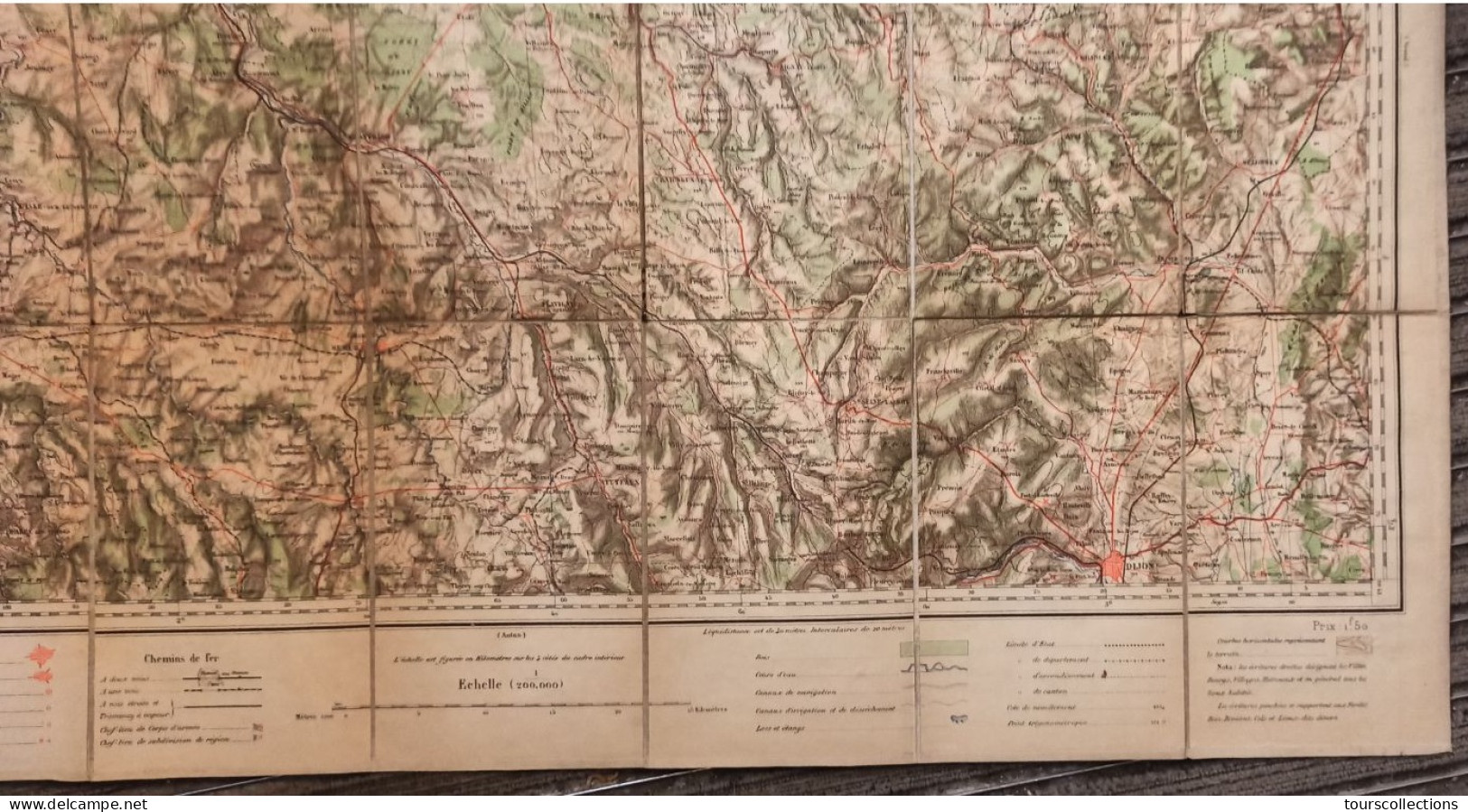 CARTE TOPOGRAPHIQUE 1/200 000 ° Du Début 20° Siècle REGION DIJON - FLORENTIN - VEZELAY - CHATILLON - AVALLON - MONTBARD - Topographical Maps