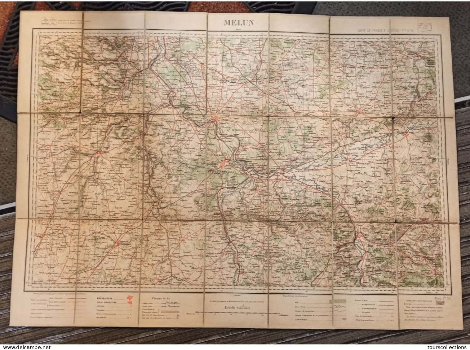 CARTE TOPOGRAPHIQUE 1/200 000 ° Du Début 20° Siècle REGION MELUN - PROVINS - SENS - ETAMPES - PITHIVIERS - FONTAINEBLEAU - Topographical Maps