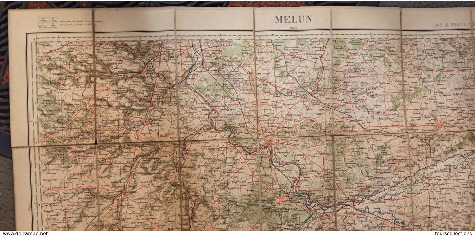 CARTE TOPOGRAPHIQUE 1/200 000 ° Du Début 20° Siècle REGION MELUN - PROVINS - SENS - ETAMPES - PITHIVIERS - FONTAINEBLEAU - Cartes Topographiques