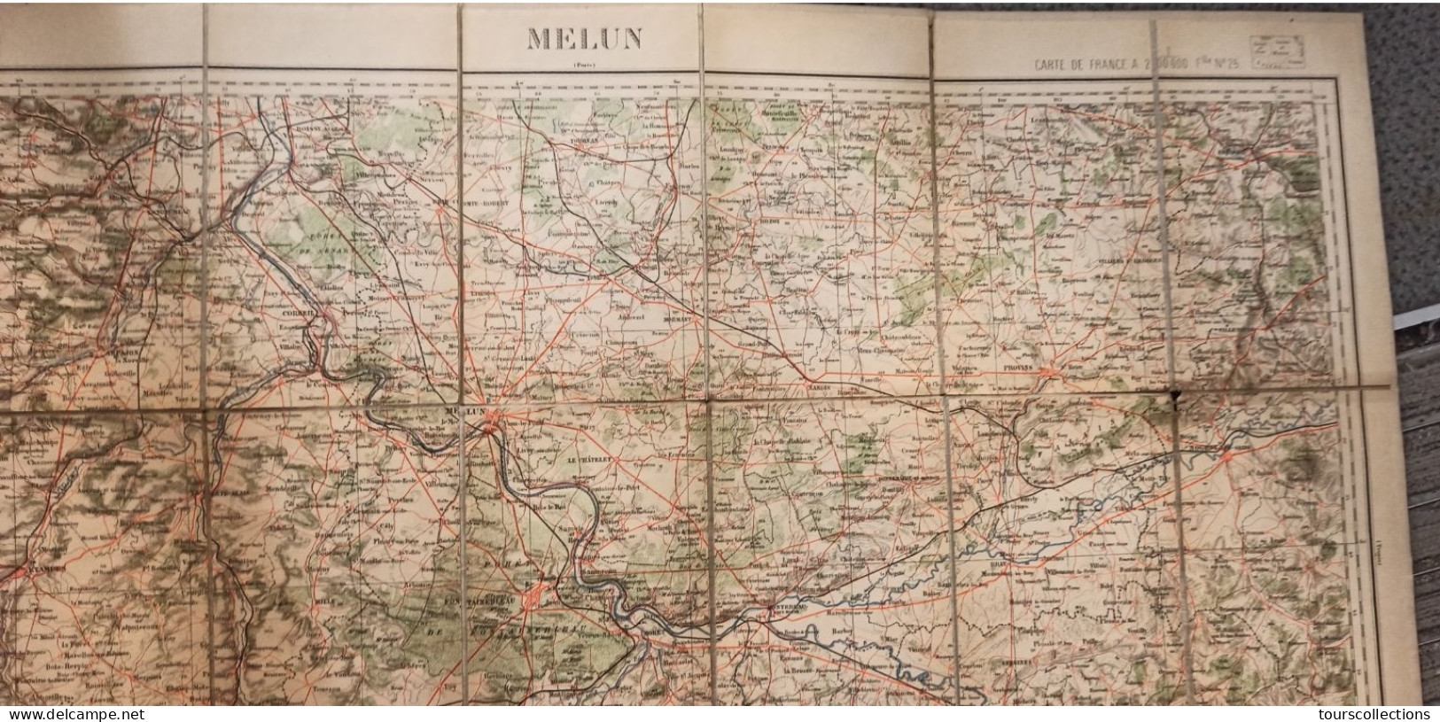 CARTE TOPOGRAPHIQUE 1/200 000 ° Du Début 20° Siècle REGION MELUN - PROVINS - SENS - ETAMPES - PITHIVIERS - FONTAINEBLEAU - Cartes Topographiques