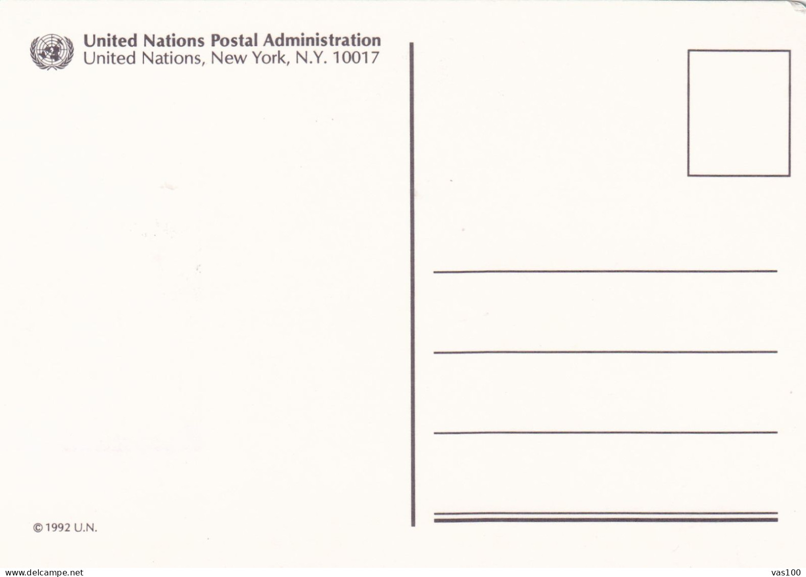 UNITED NATIONS POSTAL ADMINISTRATION 1992 U.N. - Cartoline Maximum