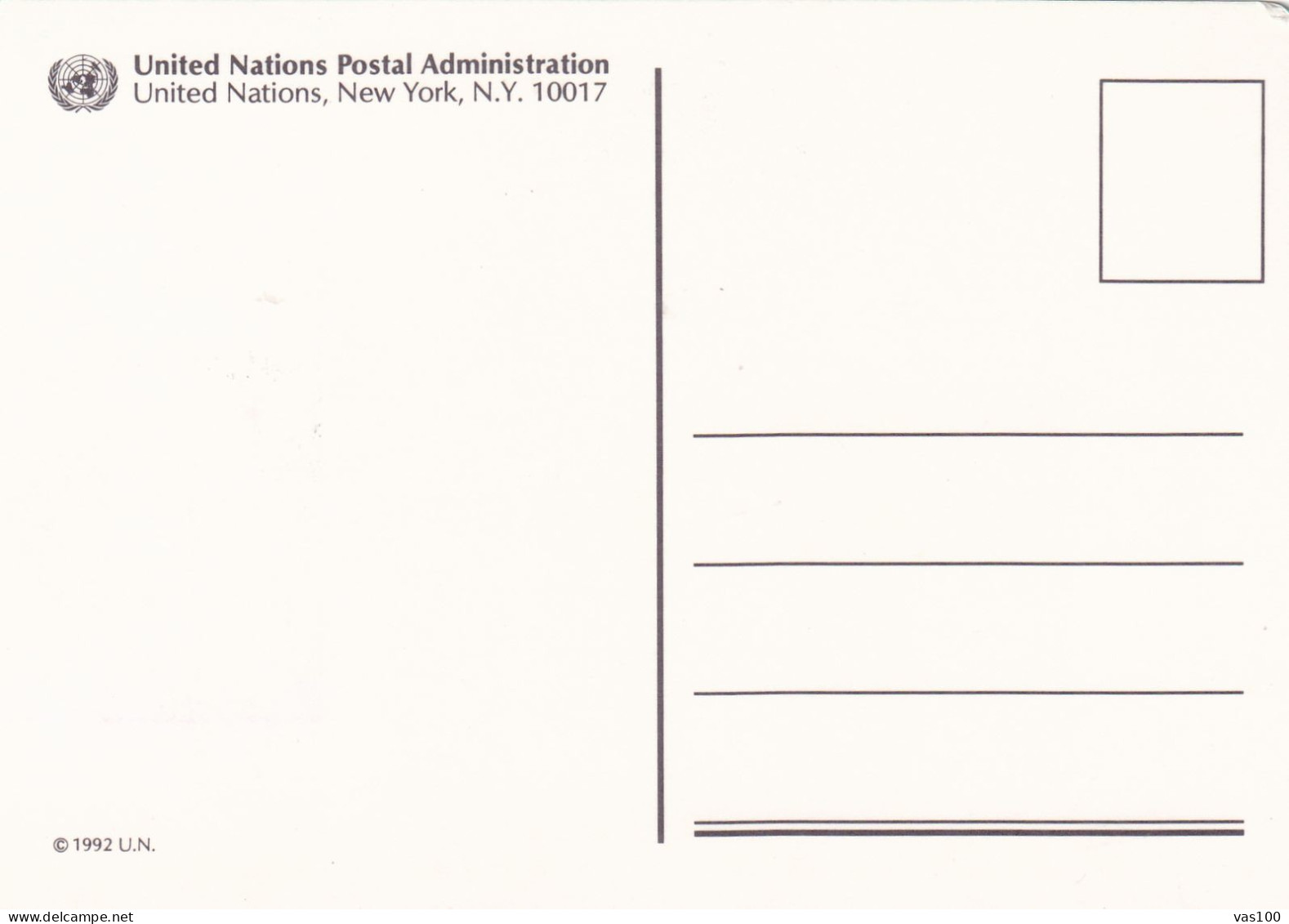 UNITED NATIONS POSTAL ADMINISTRATION 1992 U.N. - Cartas Máxima