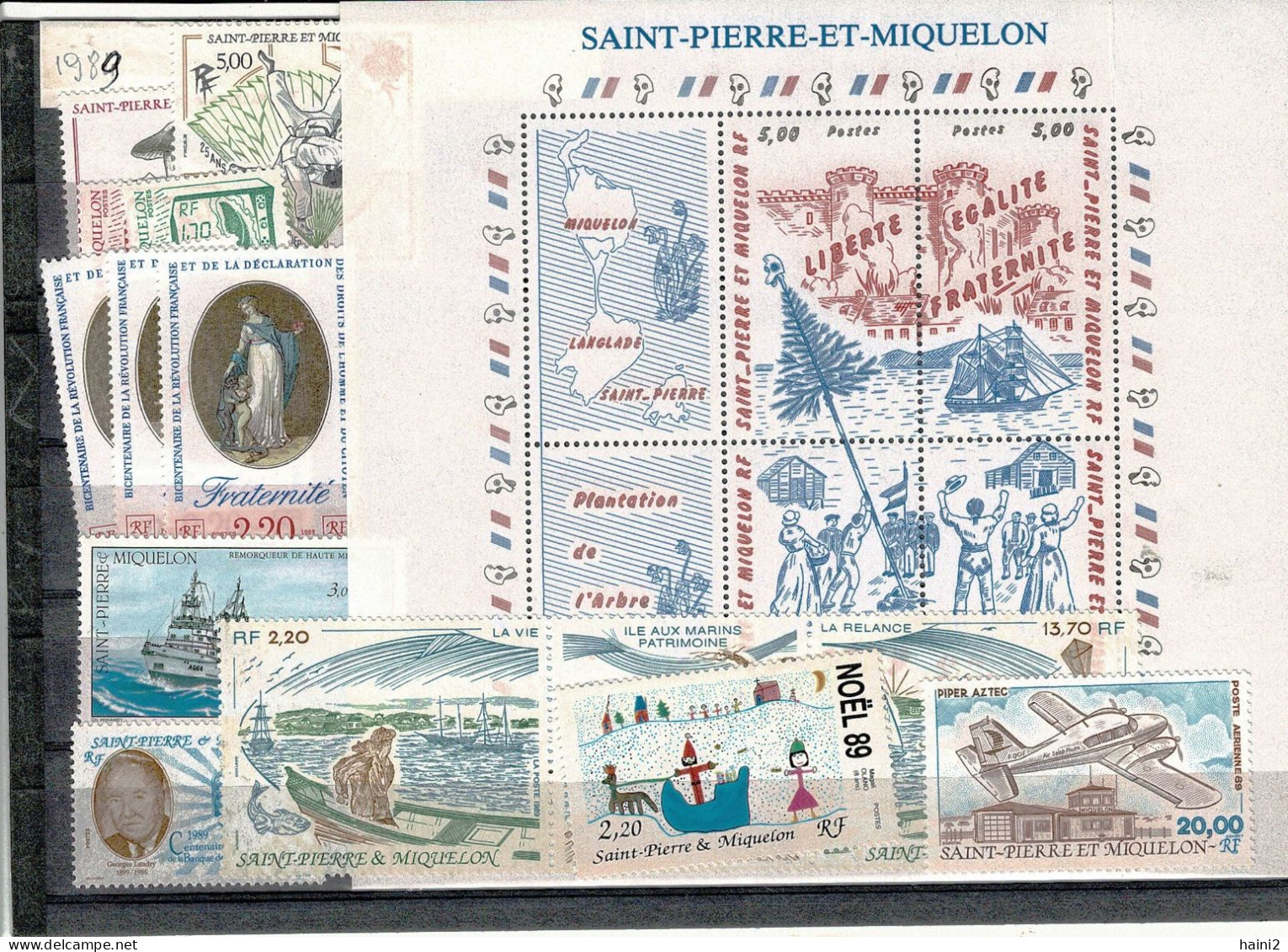 St Pierre Miquelon 1989 Année Compléte  Et Aviation Neuf ** Sans Charnière - Komplette Jahrgänge