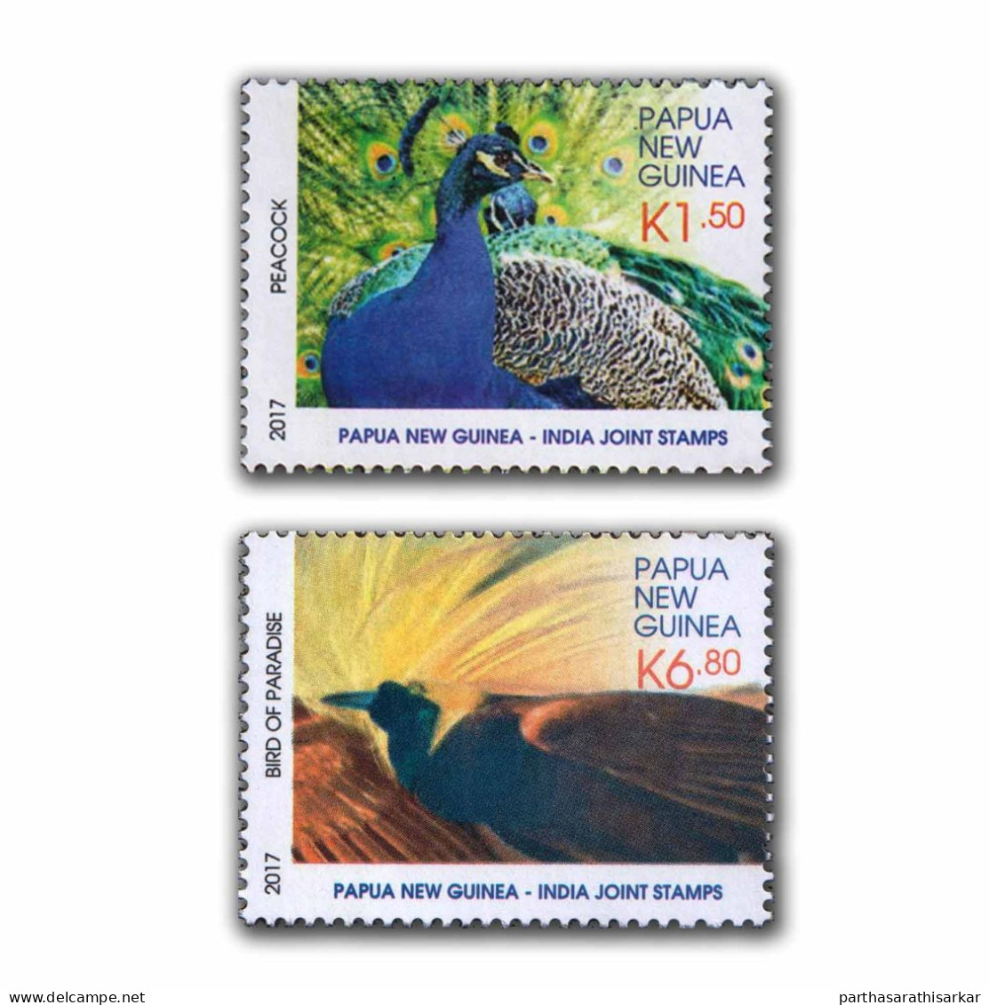 PAPUA NEW GUINEA 2017 JOINT ISSUE WITH INDIA BIRDS COMPLETE SET MNH - Gezamelijke Uitgaven