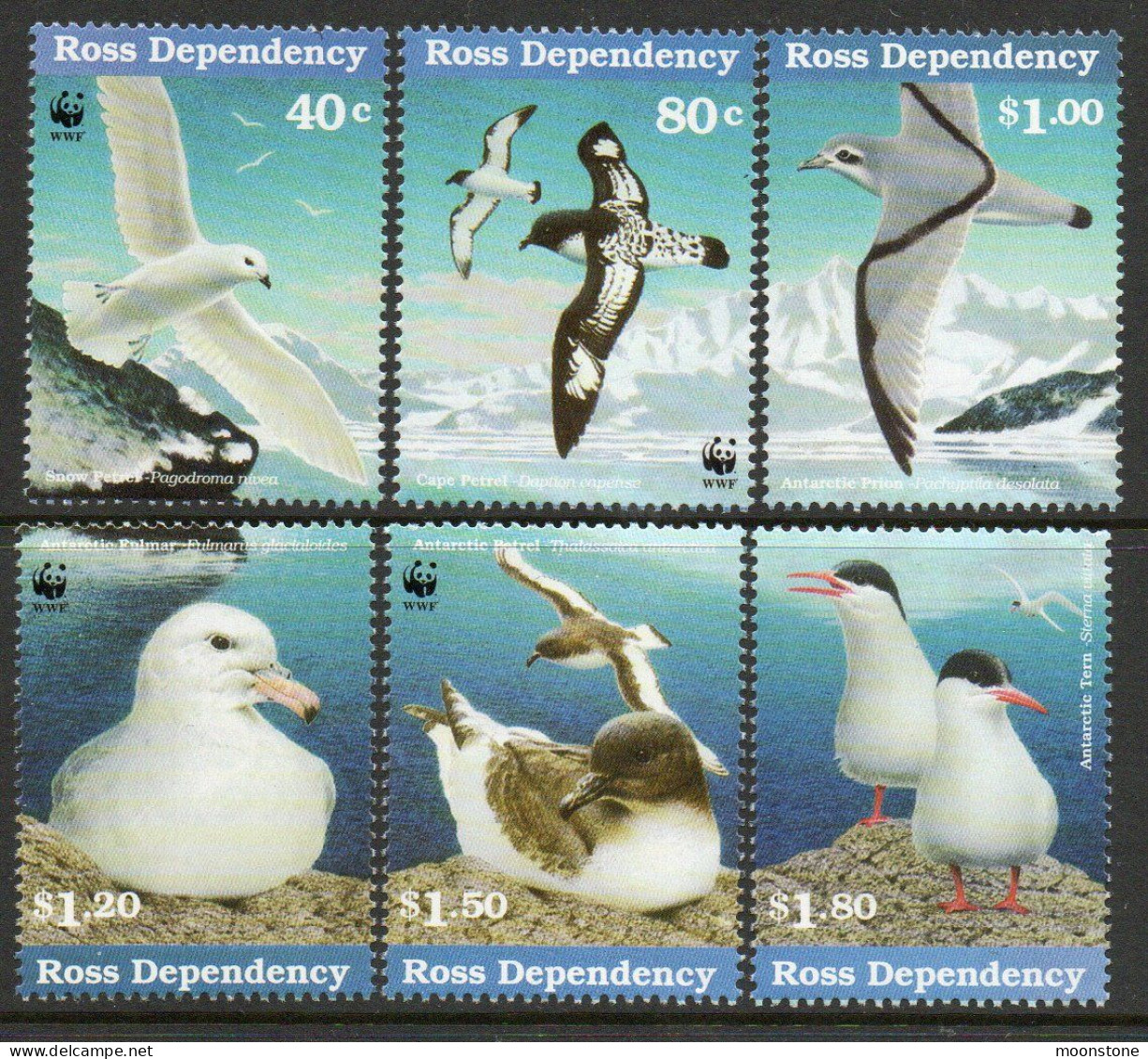 New Zealand Ross Dependency 1997 Antarctic Seabirds Set Of 6, MNH, SG 48/53 - Unused Stamps