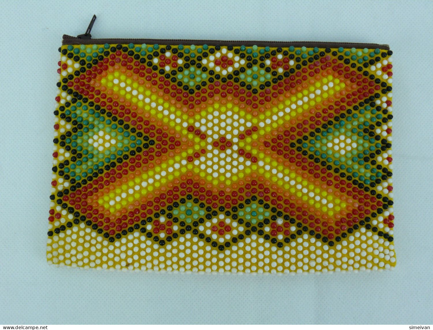 Vintage Purse Colored Plastic Beads Wallet #2204 - Andere & Zonder Classificatie