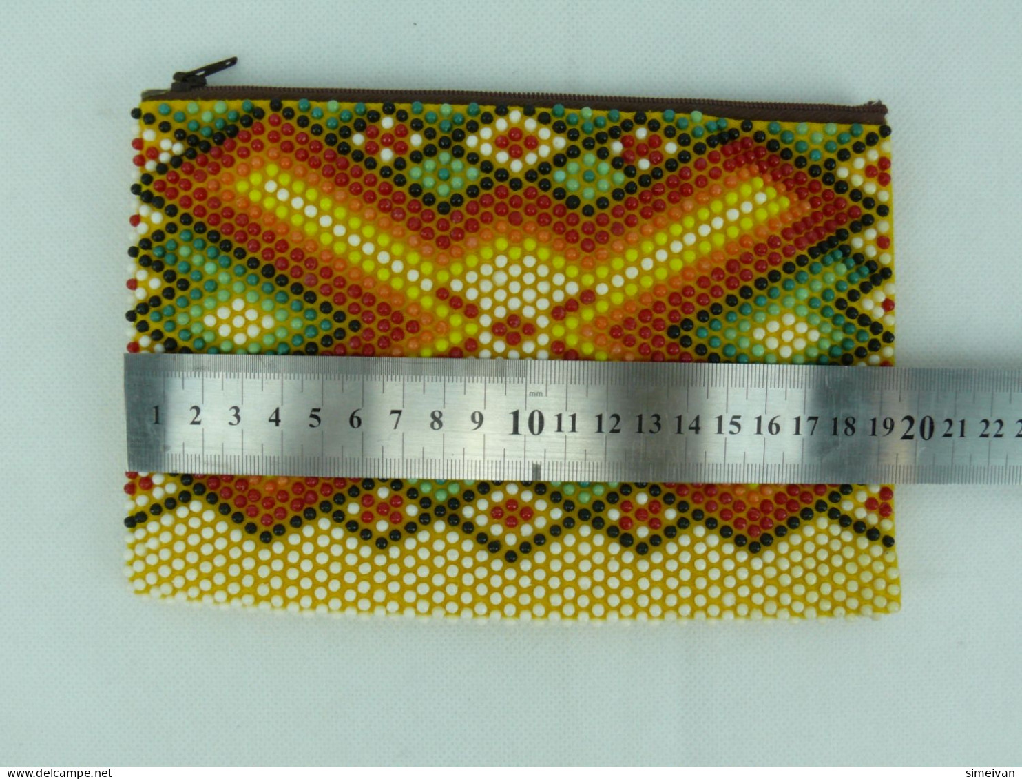 Vintage Purse Colored Plastic Beads Wallet #2204