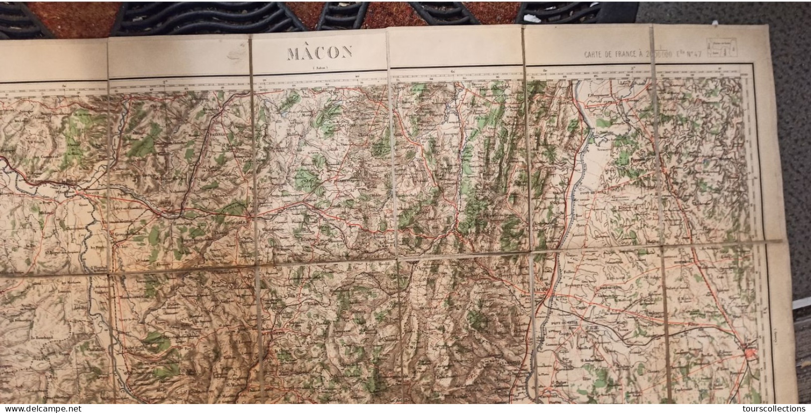 CARTE TOPOGRAPHIQUE 1/200 000 ° Du Début 20° Siècle REGION MACON - DIGOIN - BOURG EN BRESSE - LAPALISSE - ROANNE - Topographical Maps