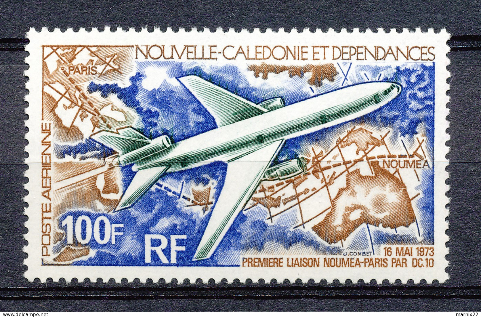 NOUVELLE CALEDONIE ET DEPENDANCES 1973 - 1ST FLIGHT DC-10 NOUMEA-PARIS                                              Hk62 - Ongebruikt