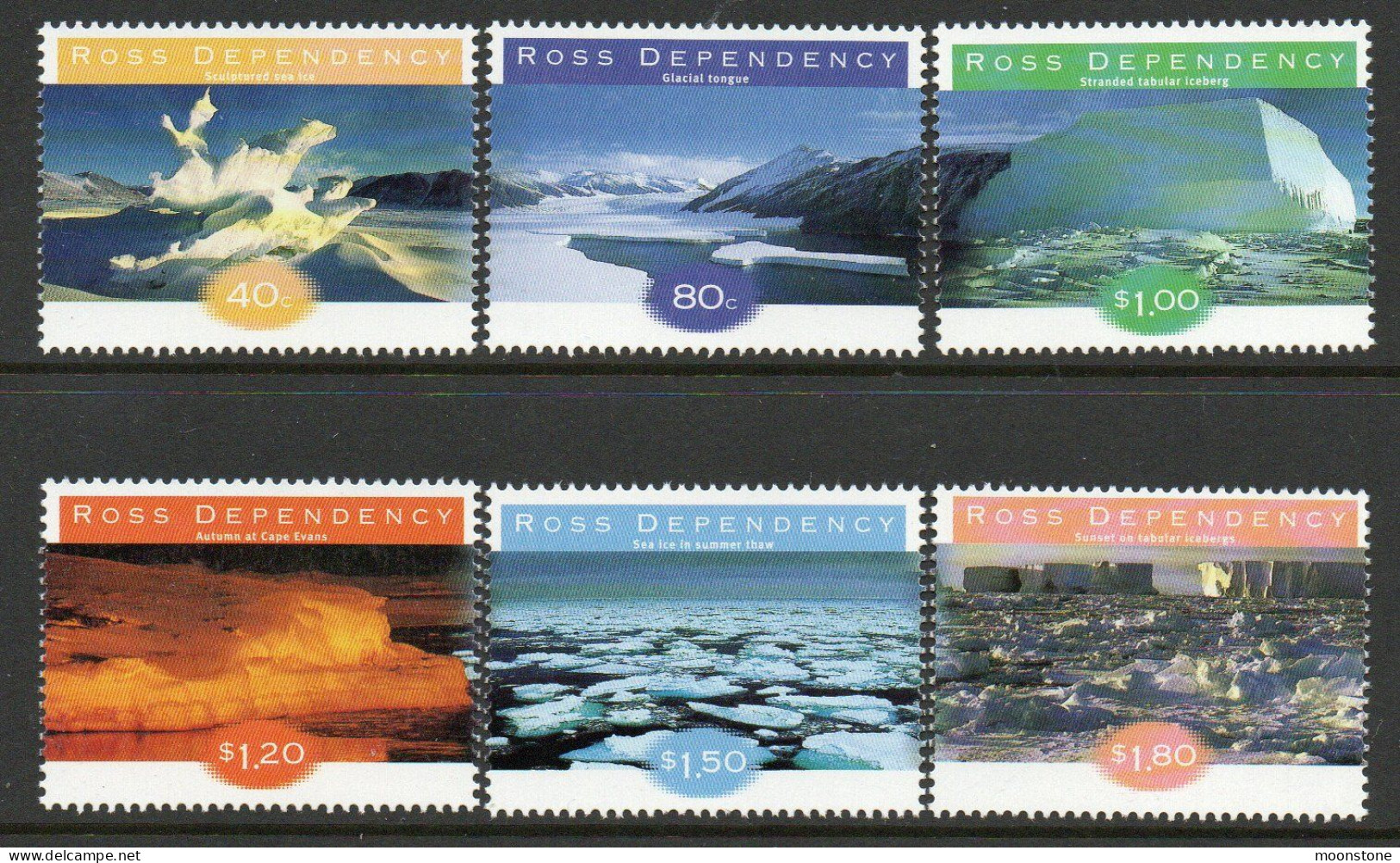 New Zealand Ross Dependency 1998 Ice Formations Set Of 6, MNH, SG 54/9 - Ongebruikt