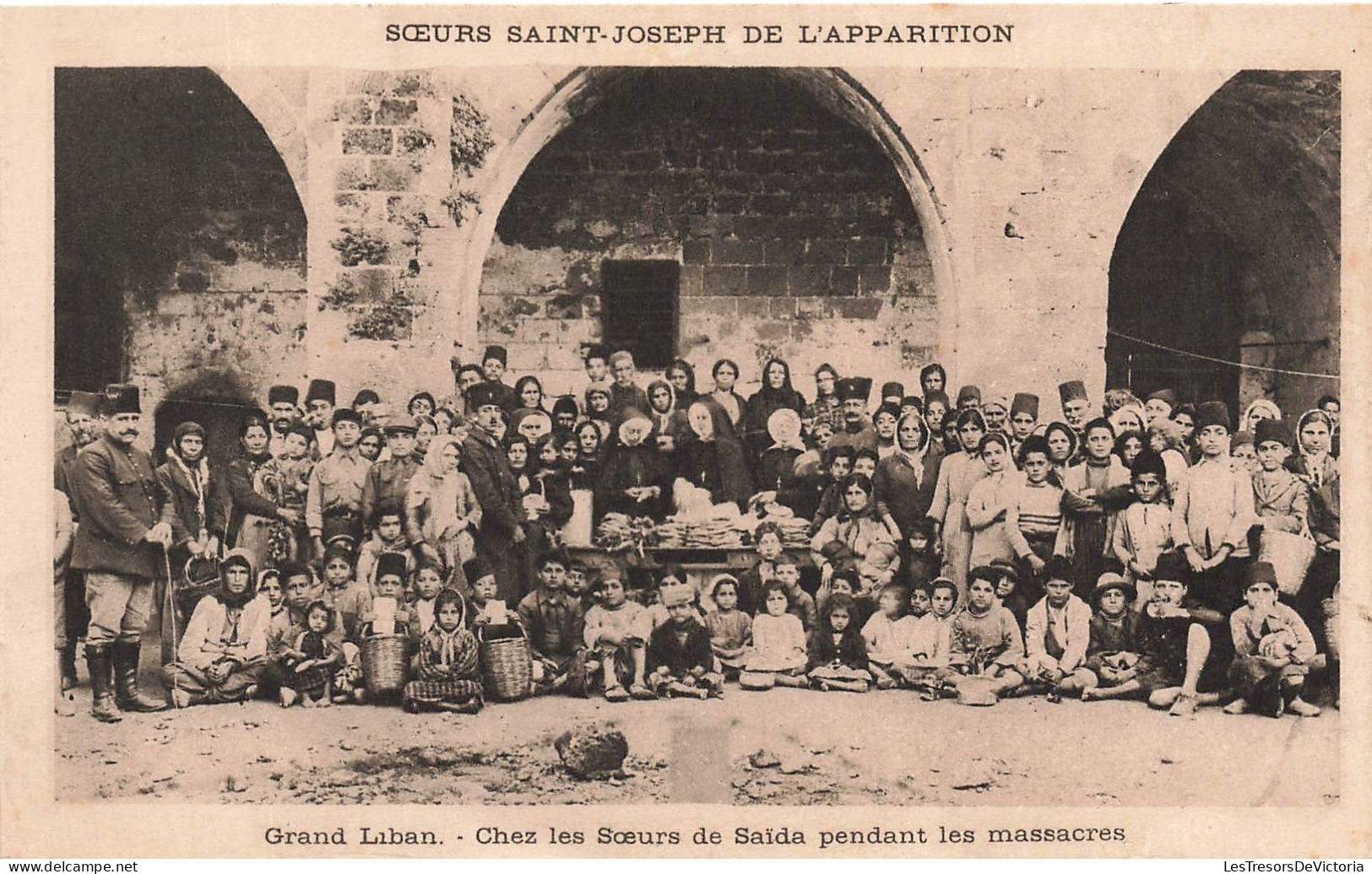 GRAND LIBAN - Chez Les Sœurs De Saïda Pendant Les Massacres - Sœurs Saint Joseph De L'apparition- Carte Postale Ancienne - Líbano