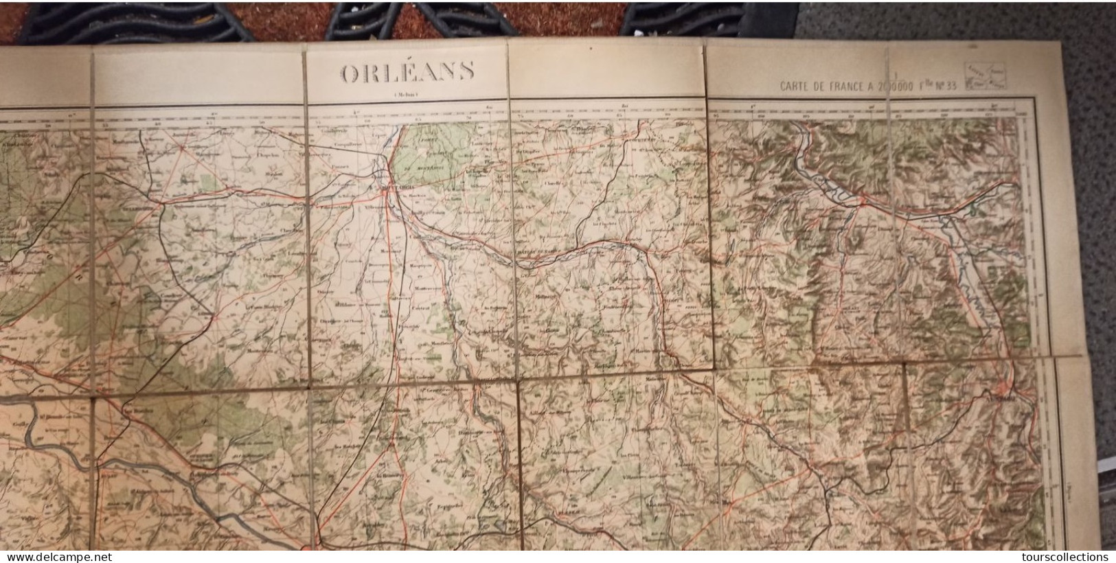 CARTE TOPOGRAPHIQUE 1/200 000 ° Du Début 20° Siècle REGION ORLEANS - MONTARGIS - JOIGNY - SALBRIS - GIEN - AUXERRE - Topographische Kaarten