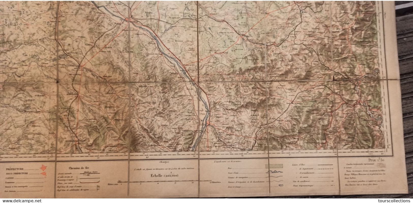 CARTE TOPOGRAPHIQUE 1/200 000 ° Du Début 20° Siècle REGION ORLEANS - MONTARGIS - JOIGNY - SALBRIS - GIEN - AUXERRE - Topographische Karten