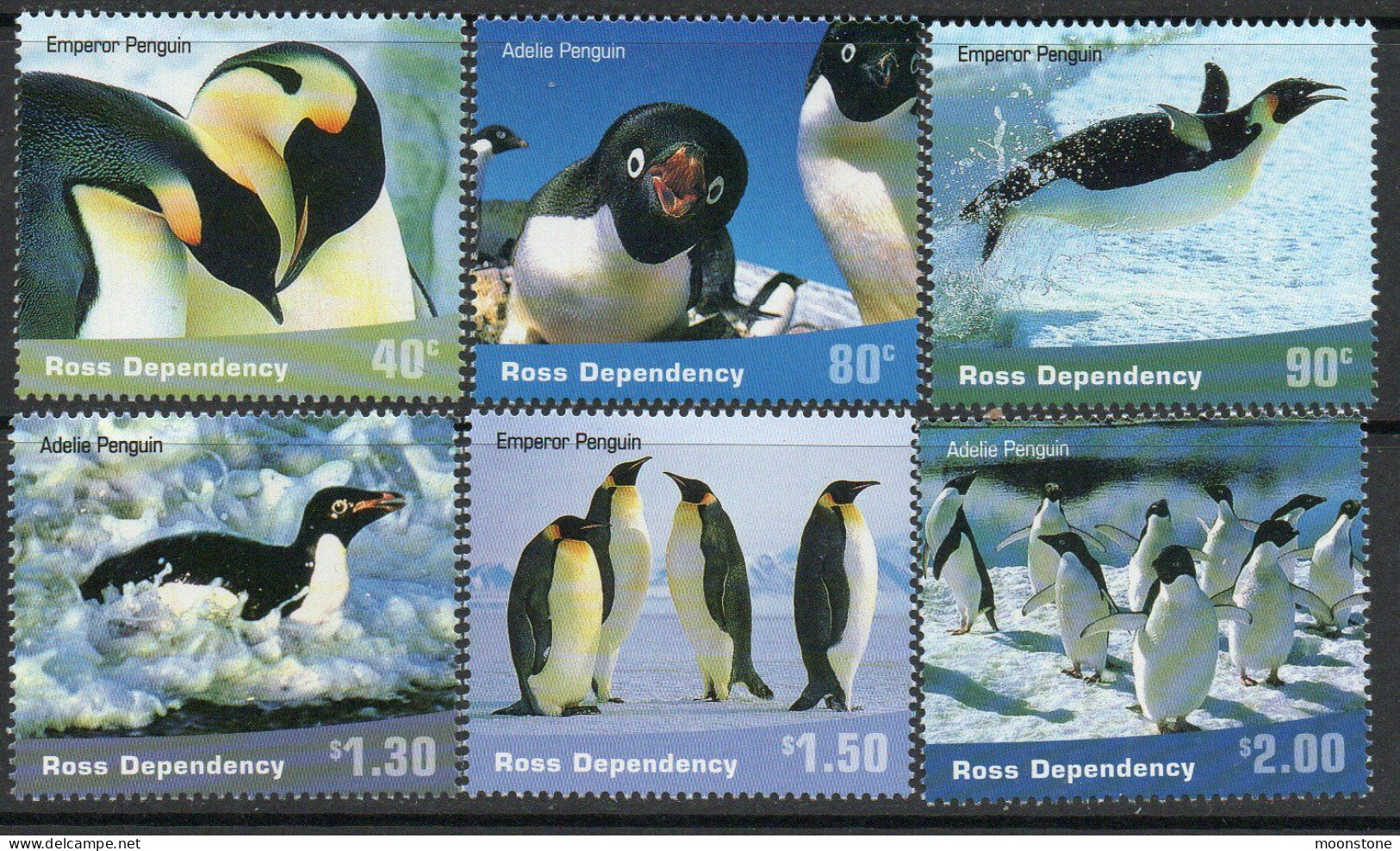 New Zealand Ross Dependency 2001 Penguins Set Of 6, MNH, SG 72/7 - Nuovi