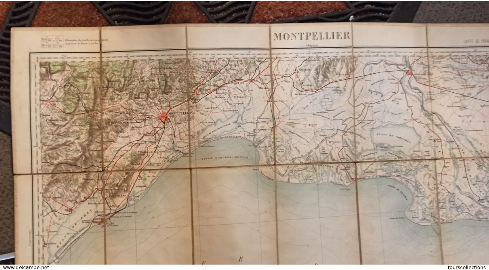 CARTE TOPOGRAPHIQUE 1/200 000 ° Du Début 20° Siècle REGION MONTPELLIER - SETE - FRONTIGNAN - ARLES - ISTRES - MARTIGUES - Cartes Topographiques