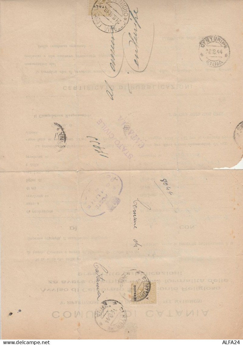 LETTERA 1944 C.25 ALLIED MILITARY POSTAGE TIMBRO ENNA  Segni Del Tempo (RY4423 - Anglo-american Occ.: Sicily