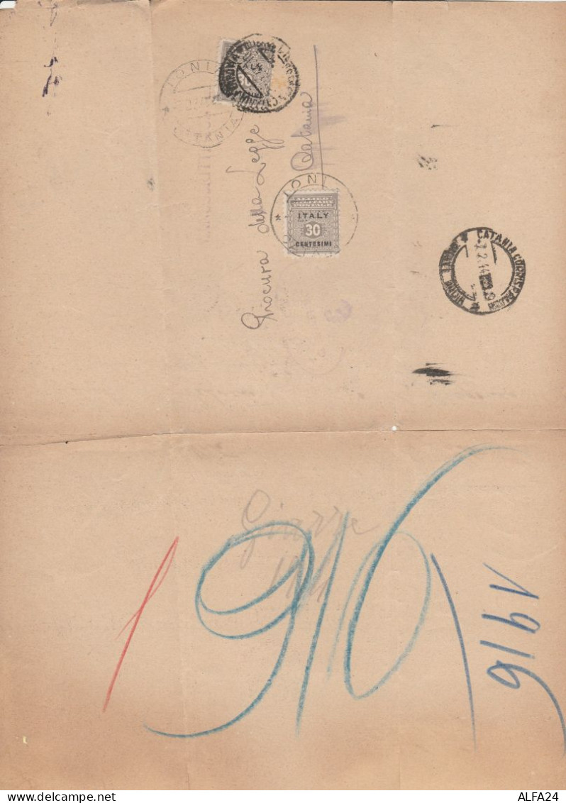LETTERA 1944 2X30 C. ALLIED MILITARY POSTAGE TIMBRO IONIA CATANIA (RY4429 - Occ. Anglo-américaine: Sicile