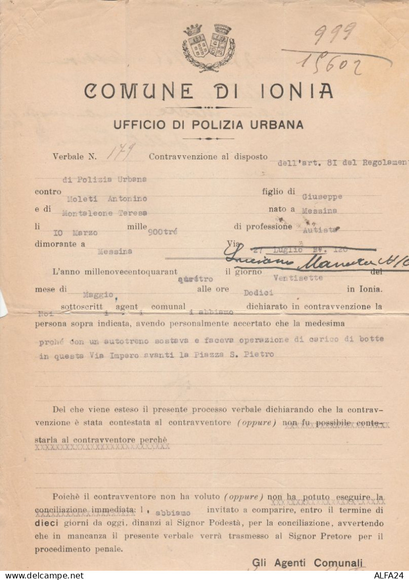 LETTERA 1944 25 C. ALLIED MILITARY POSTAGE TIMBRO IONIA CATANIA (RY4430 - Anglo-Amerik. Bez.: Sicilë