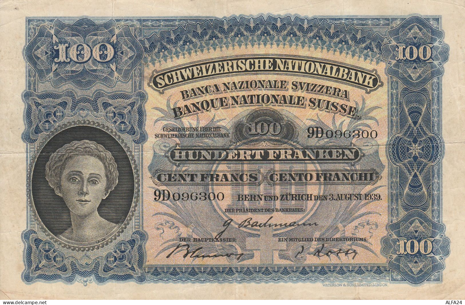 BANCONOTA SVIZZERA 100 1939 VF (RY5071 - Suisse