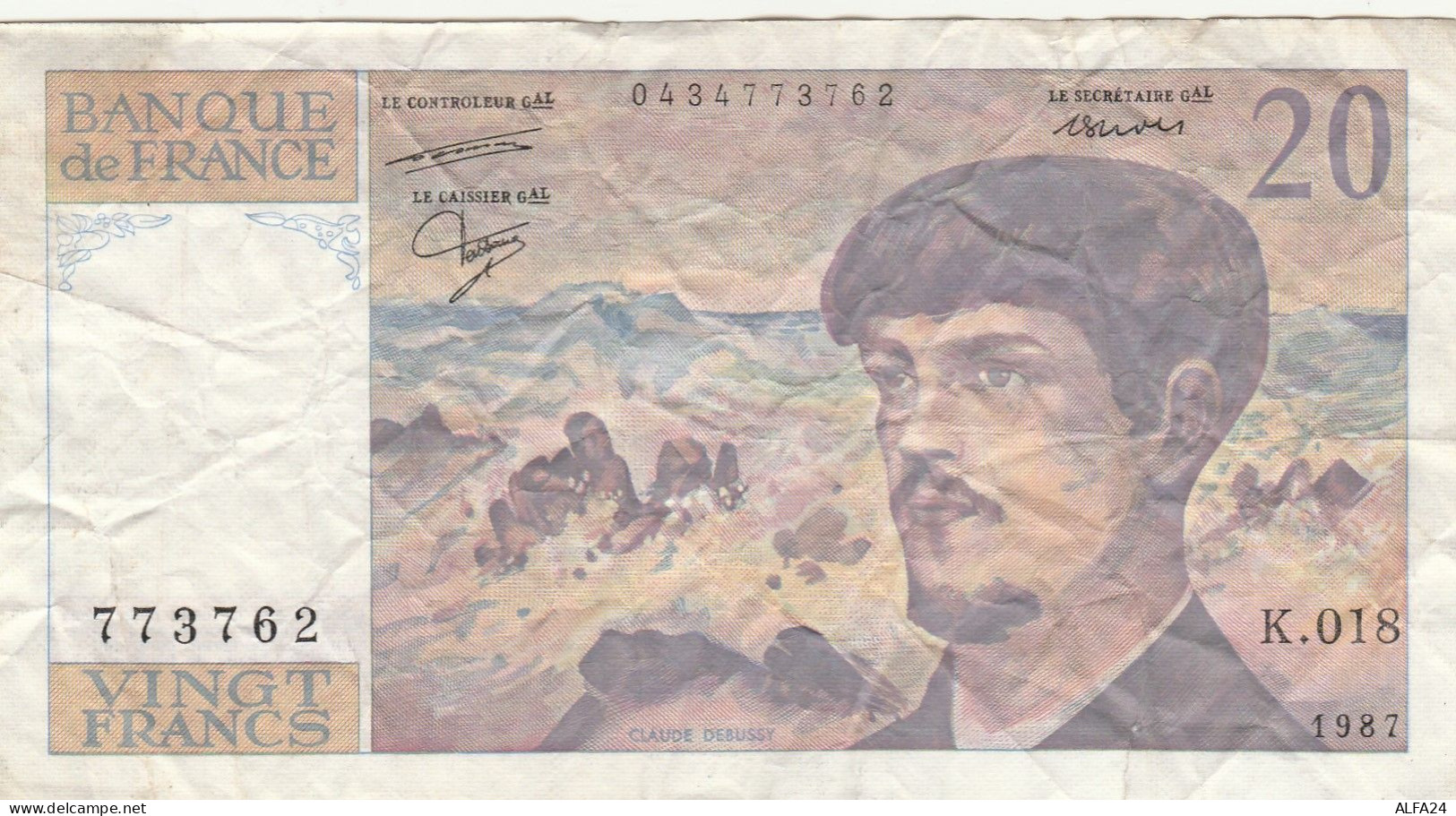 BANCONOTA FRANCIA 20 DEBUSY VF (RY4948 - 20 F 1980-1997 ''Debussy''