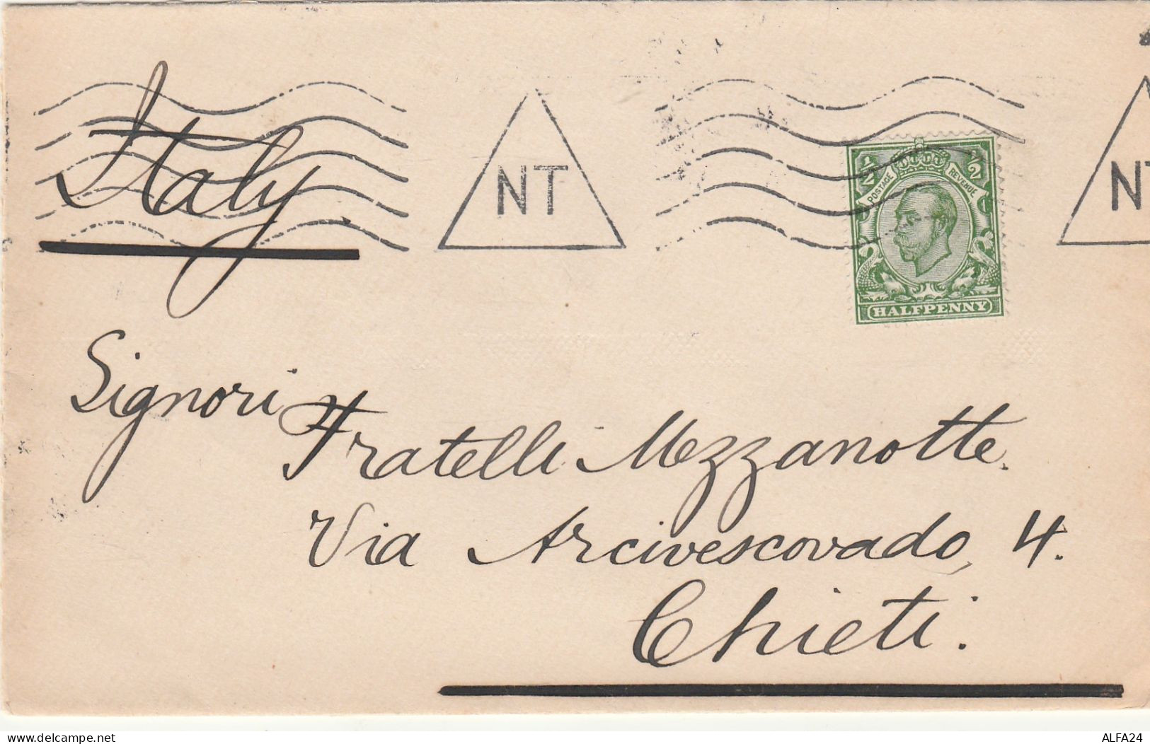 LETTERA 1913 REGNO UNITO HAL PENNY ARRIVO CHIETI (RY4772 - Covers & Documents