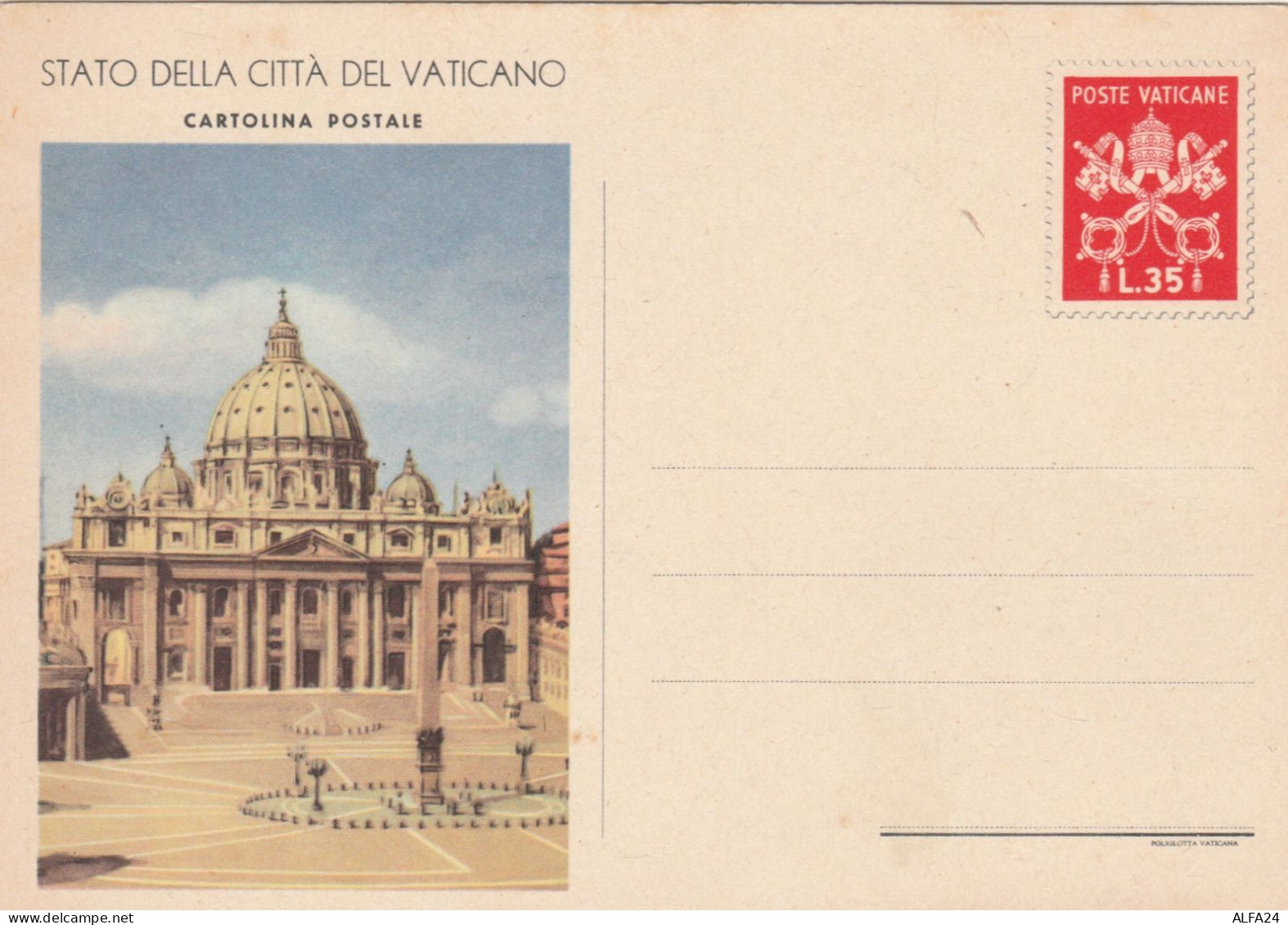 INTERO POSTALE VATICANO NUOVO 1950 L.35 (RY4137 - Postal Stationeries