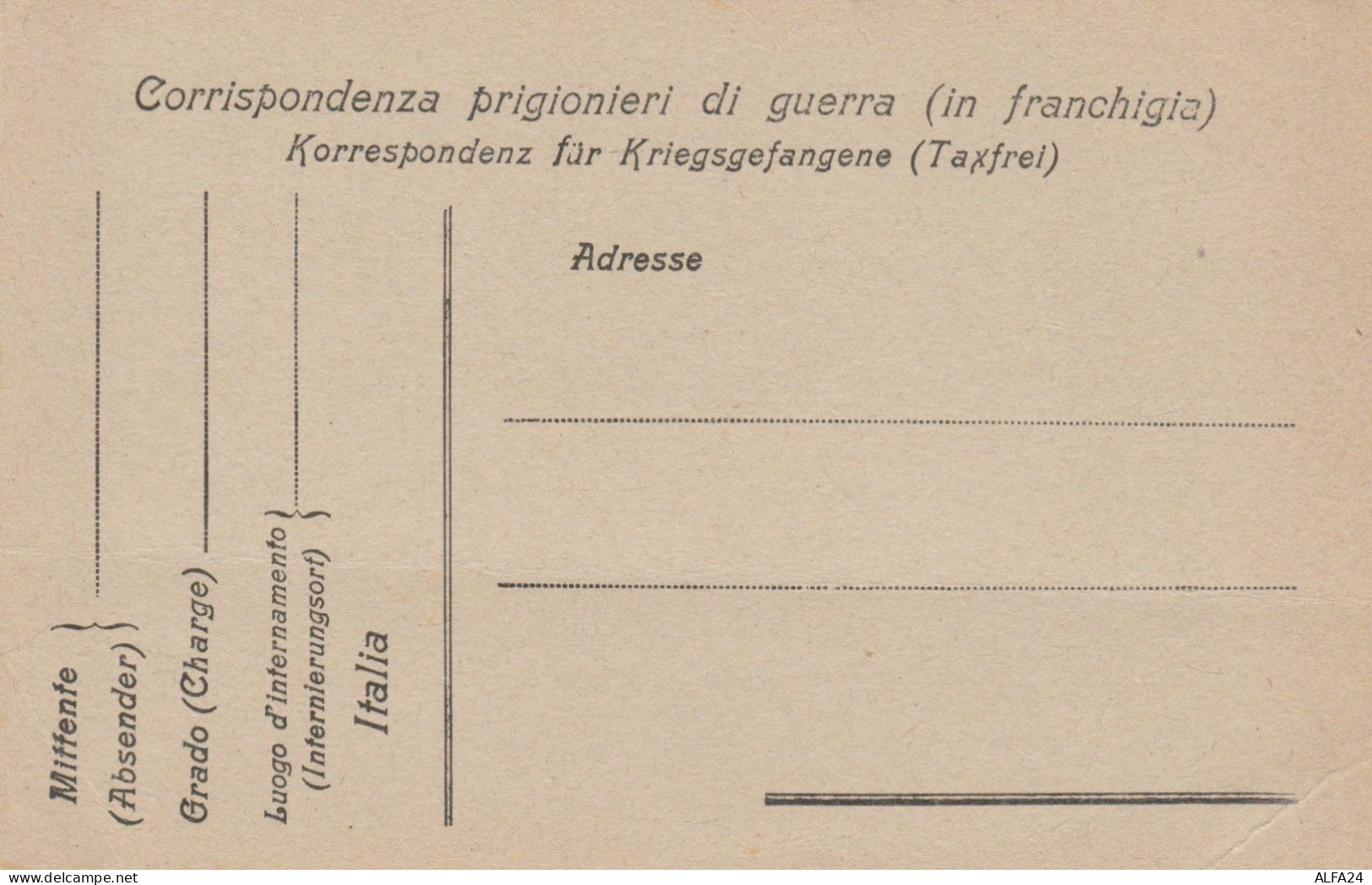 CARTOLINA NUOVA IN FRANCHIGIA PRIGIONIERI DI GUERRA (RY4123 - Gevangenis