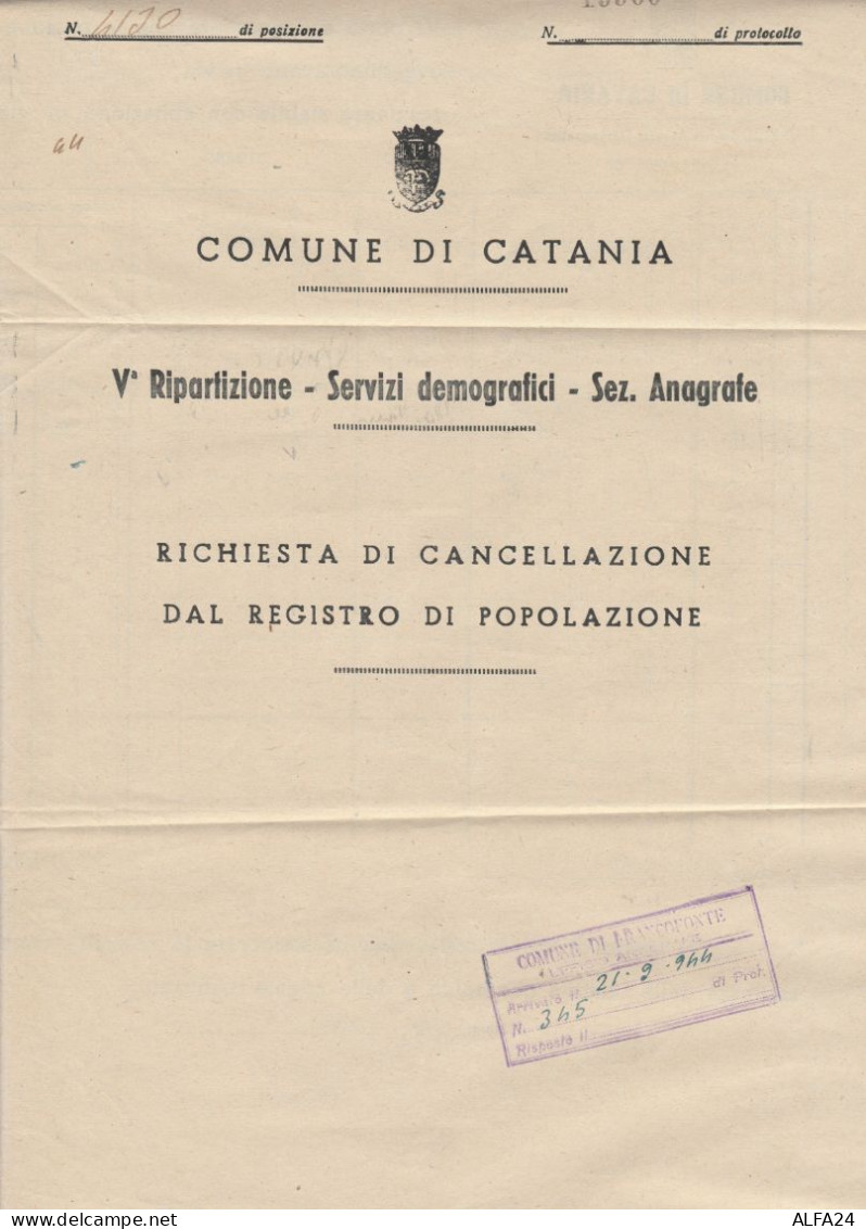 LETTERA 1944 C.25 ALLIED MILITARY POSTAGE TIMBRO CATANIA (RY4055 - Occup. Anglo-americana: Sicilia