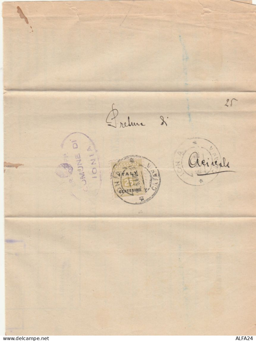 LETTERA 1944 C.25 ALLIED MILITARY POSTAGE TIMBRO IONA CATANIA (RY3866 - Ocu. Anglo-Americana: Sicilia