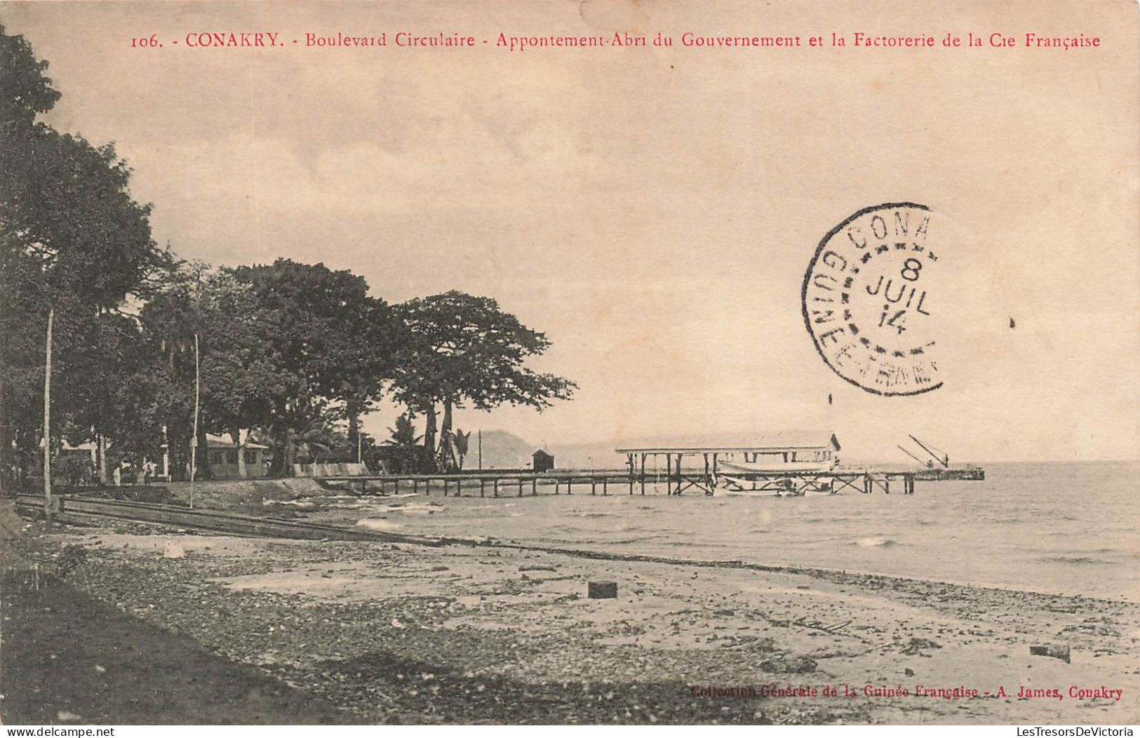 GUINEE - Conakry - Boulevard Circulaire - Appontement Abri Du Gouvernement Et La Factorie De... - Carte Postale Ancienne - Guinée